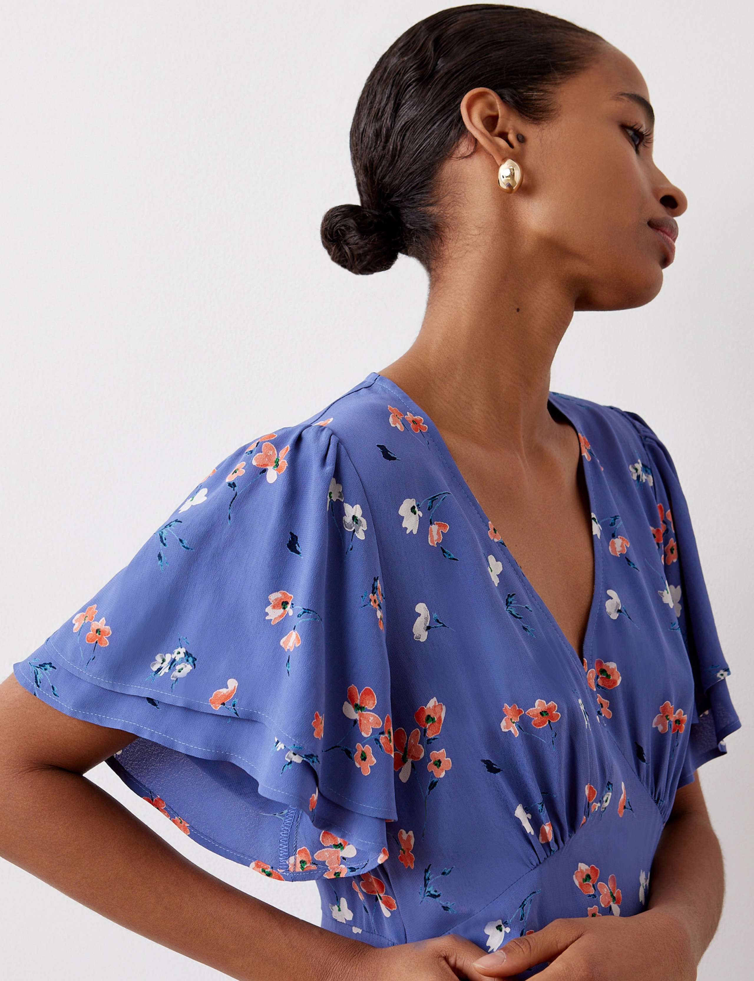 Floral V-Neck Midi Tea Dress 5 of 5