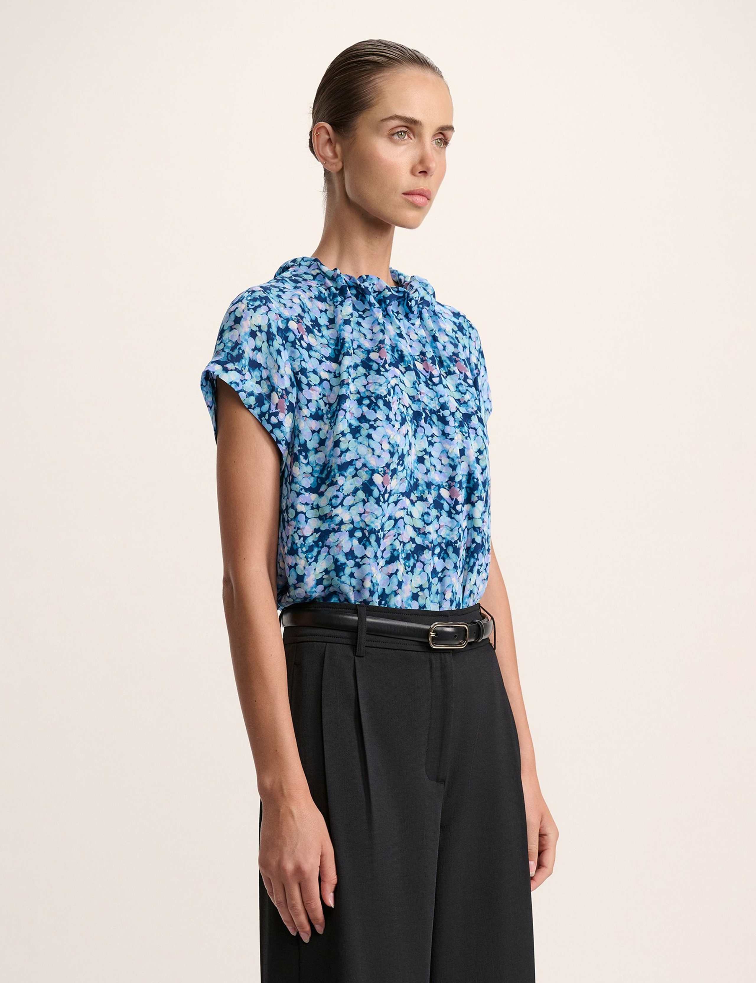 Pure Silk Sequin Print Top 3 of 6