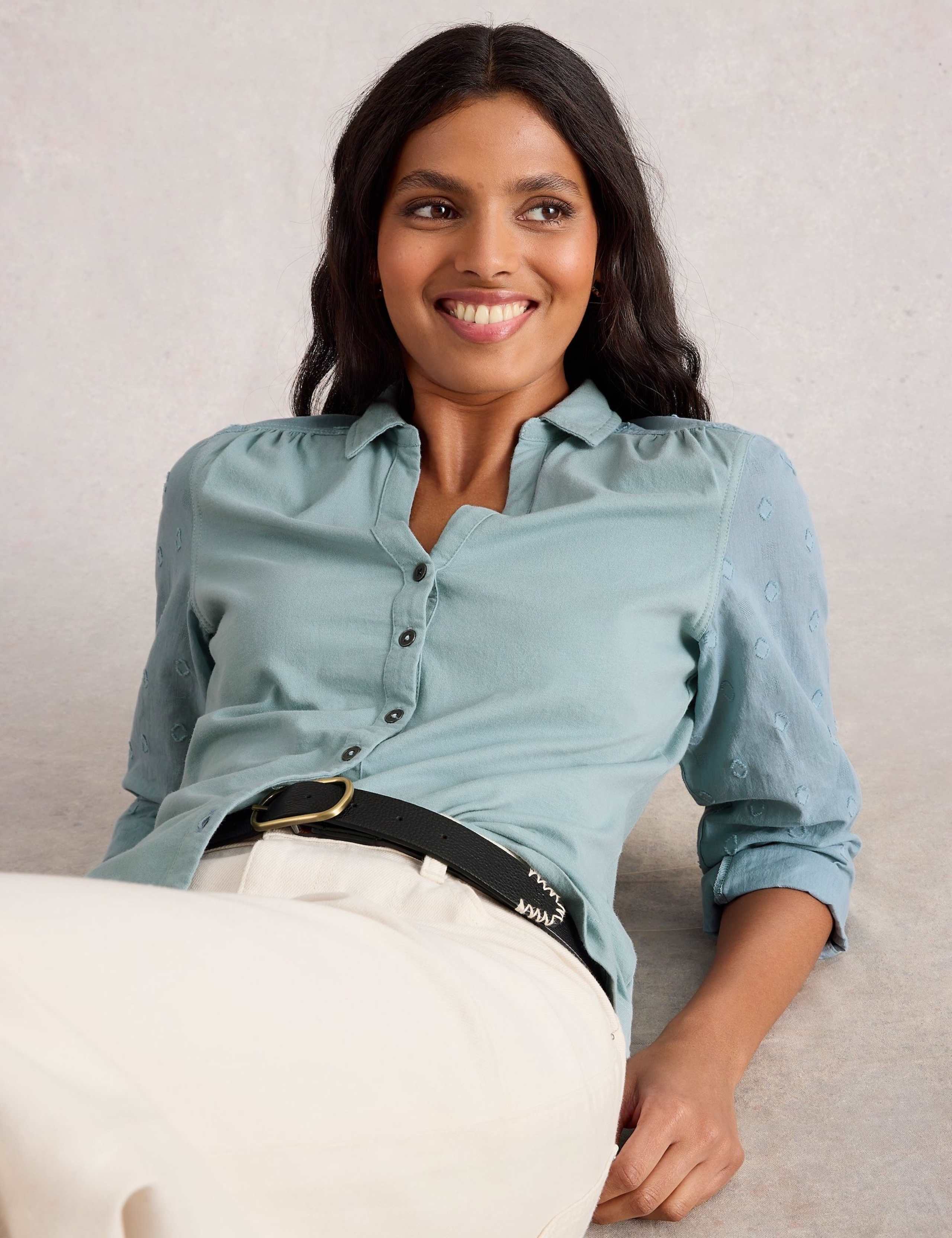 Annie Mix Pure Cotton Jersey Shirt 1 of 6