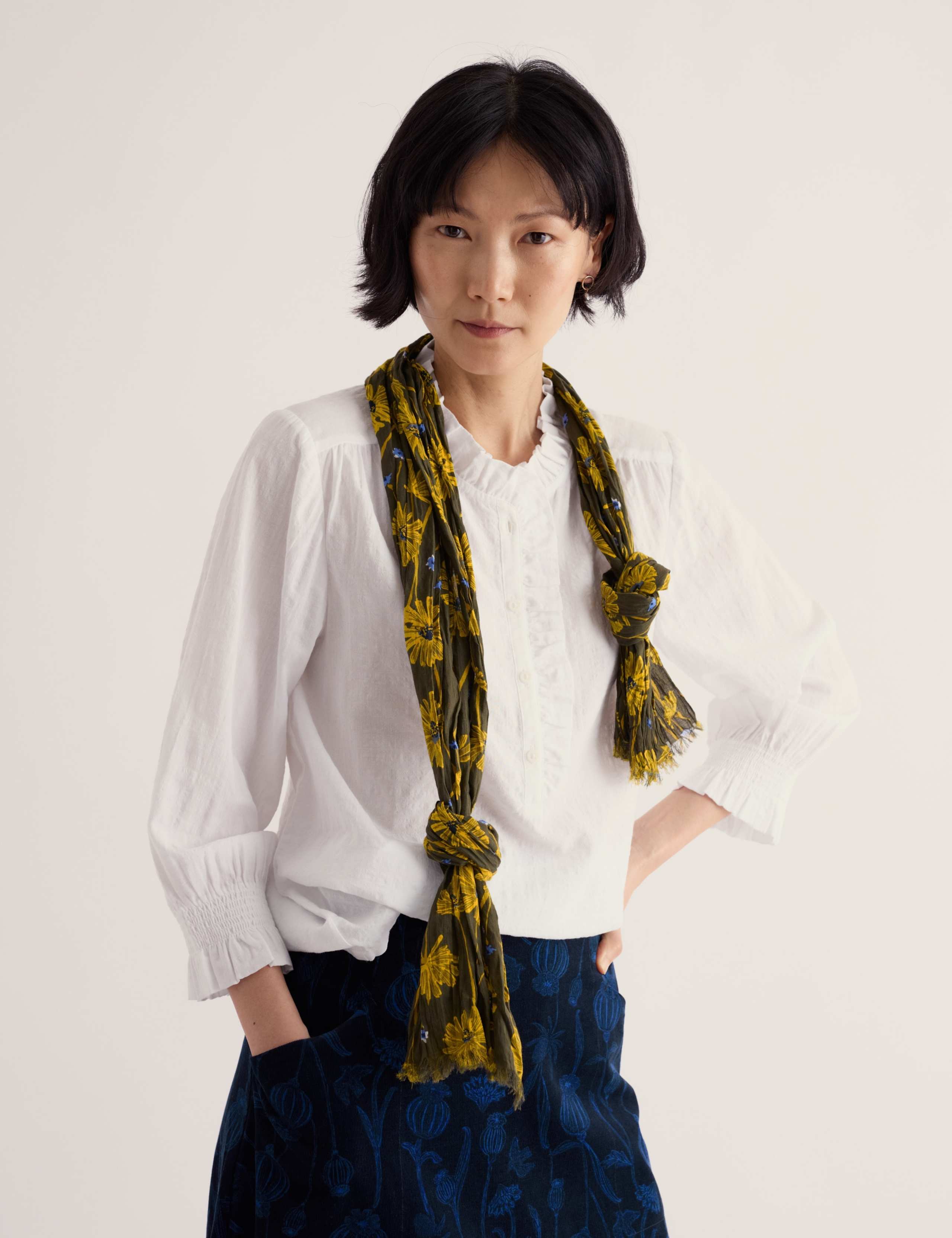 Pure Cotton Floral Scarf 3 of 4