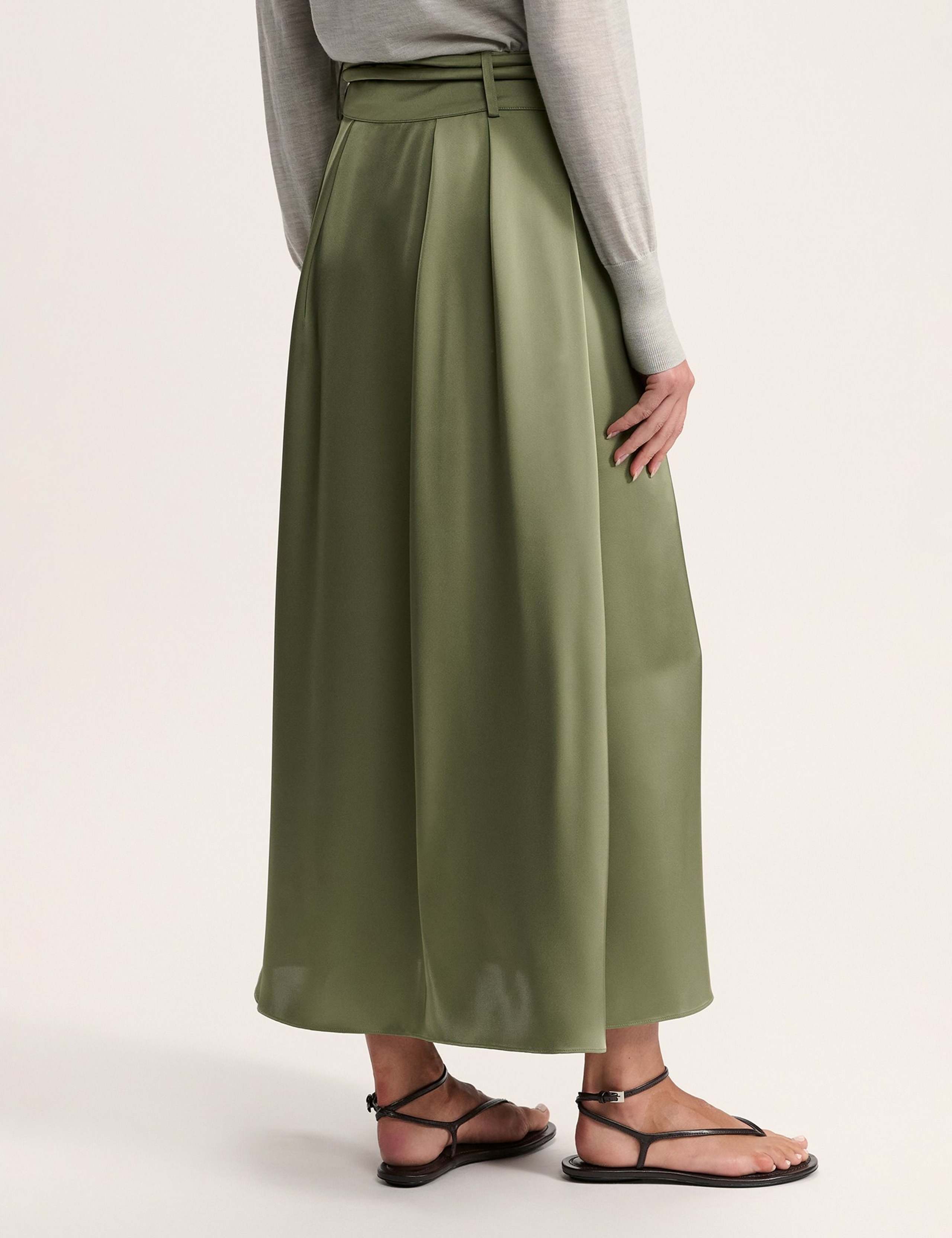 Belted Midi A-Line Skirt 4 of 6