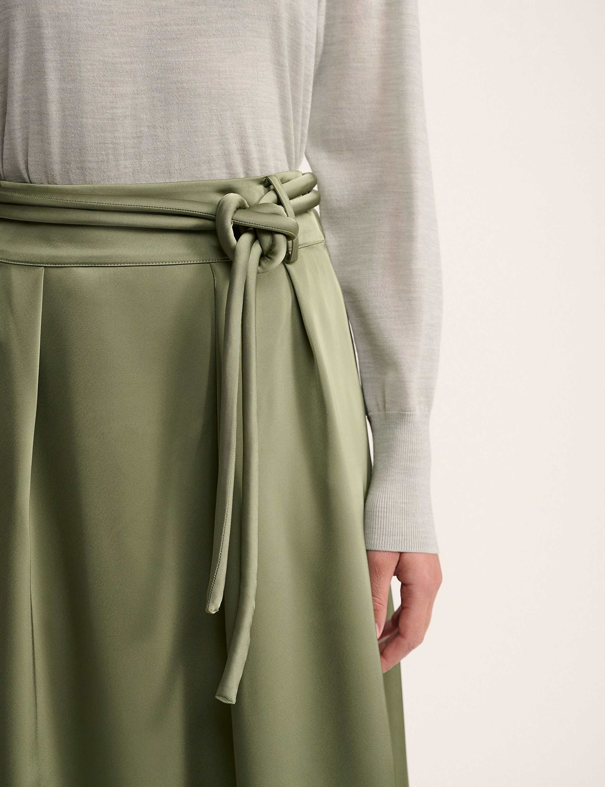 Belted Midi A-Line Skirt 5 of 6
