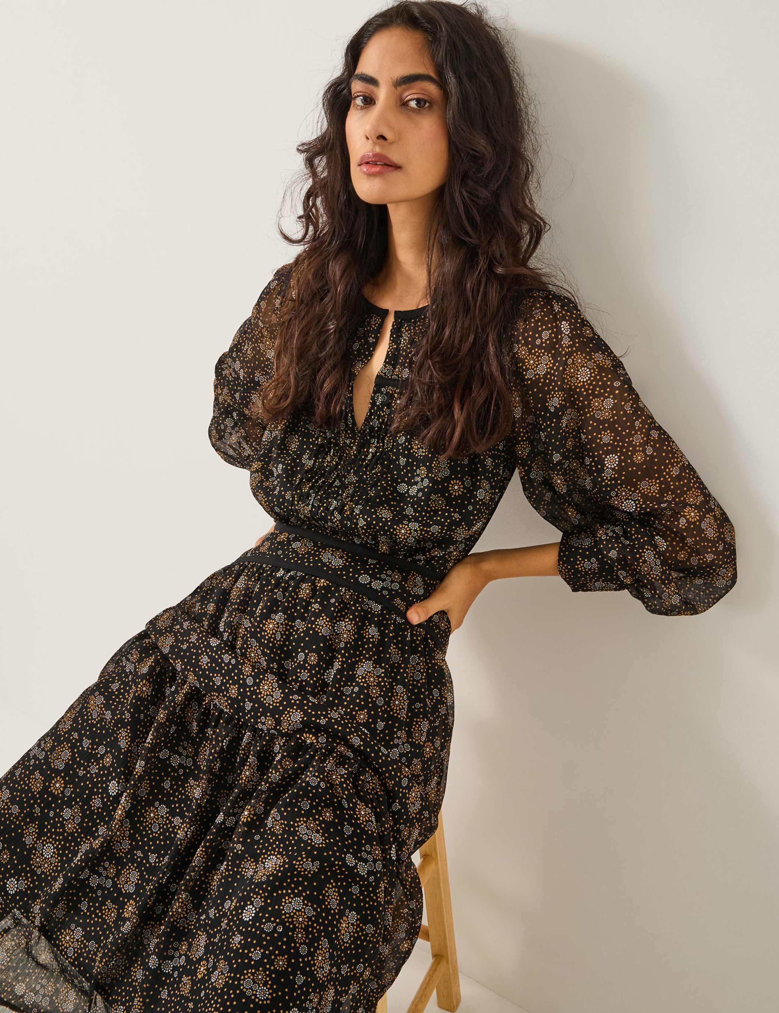 Printed Midi Waisted Dress 2 of 4
