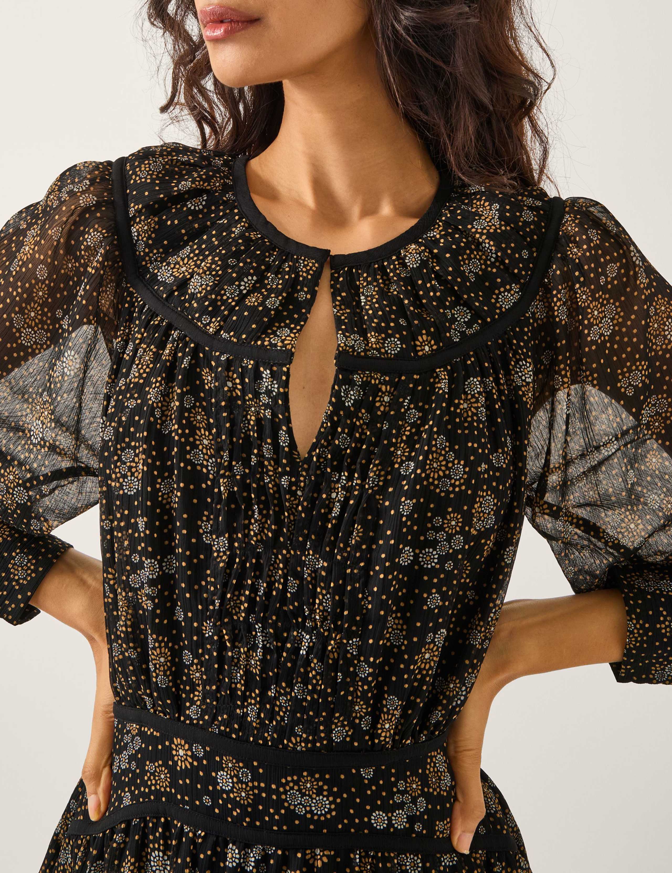 Printed Midi Waisted Dress 3 of 4