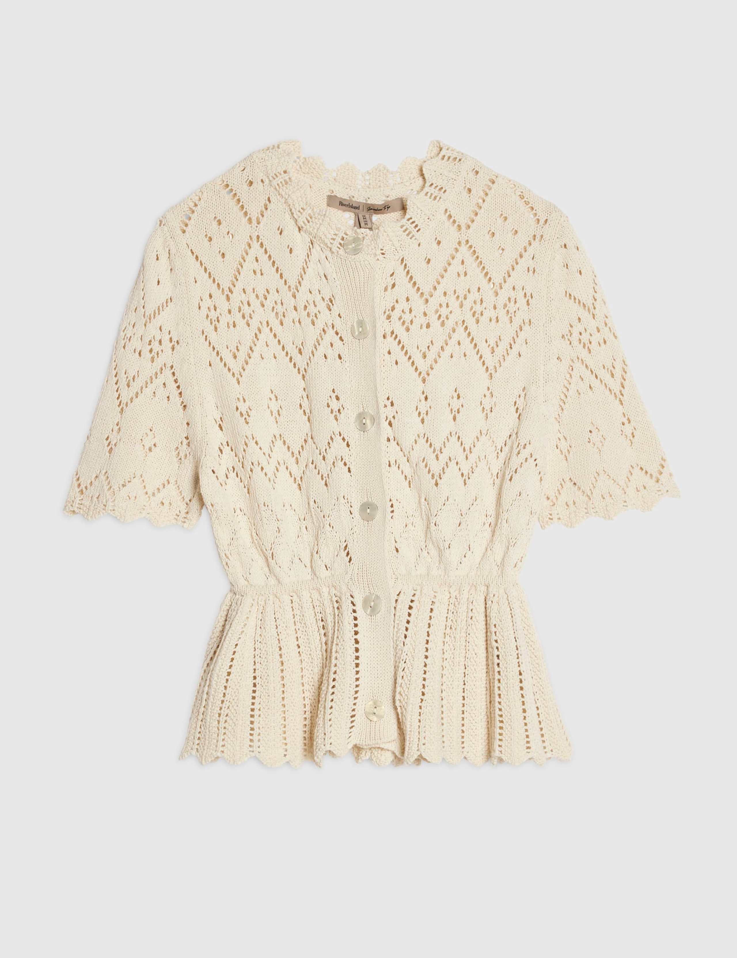 Pure Cotton Peplum Button Front Polo Top 2 of 6
