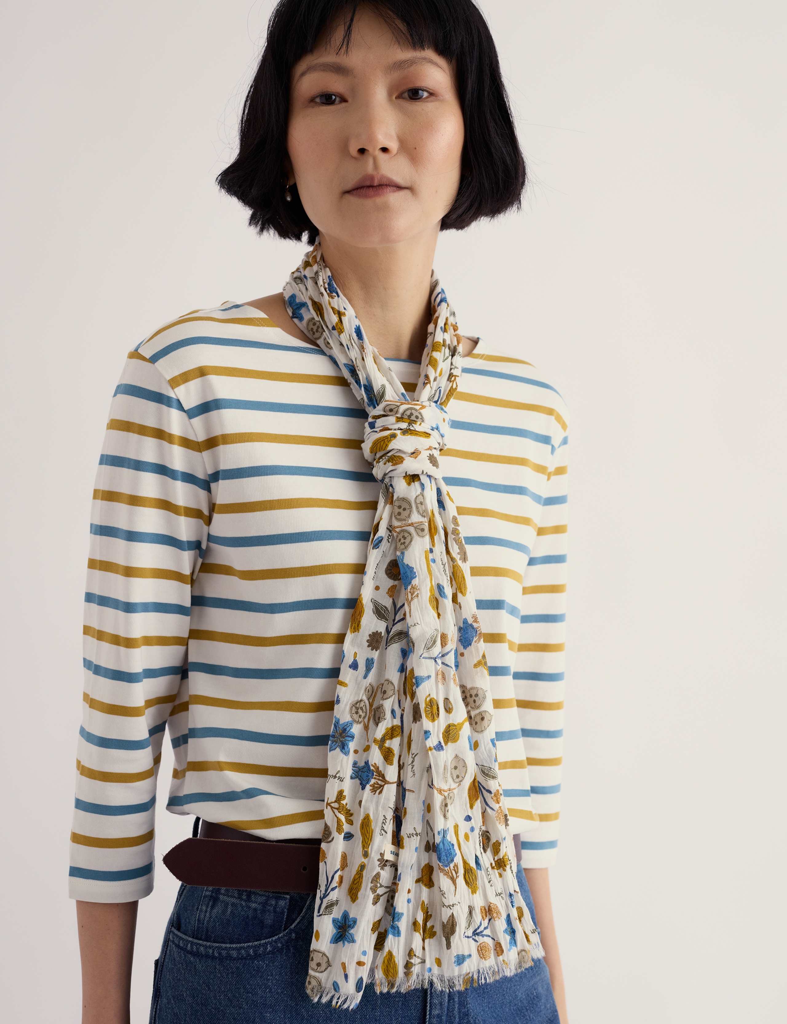 Pure Cotton Floral Scarf 4 of 4