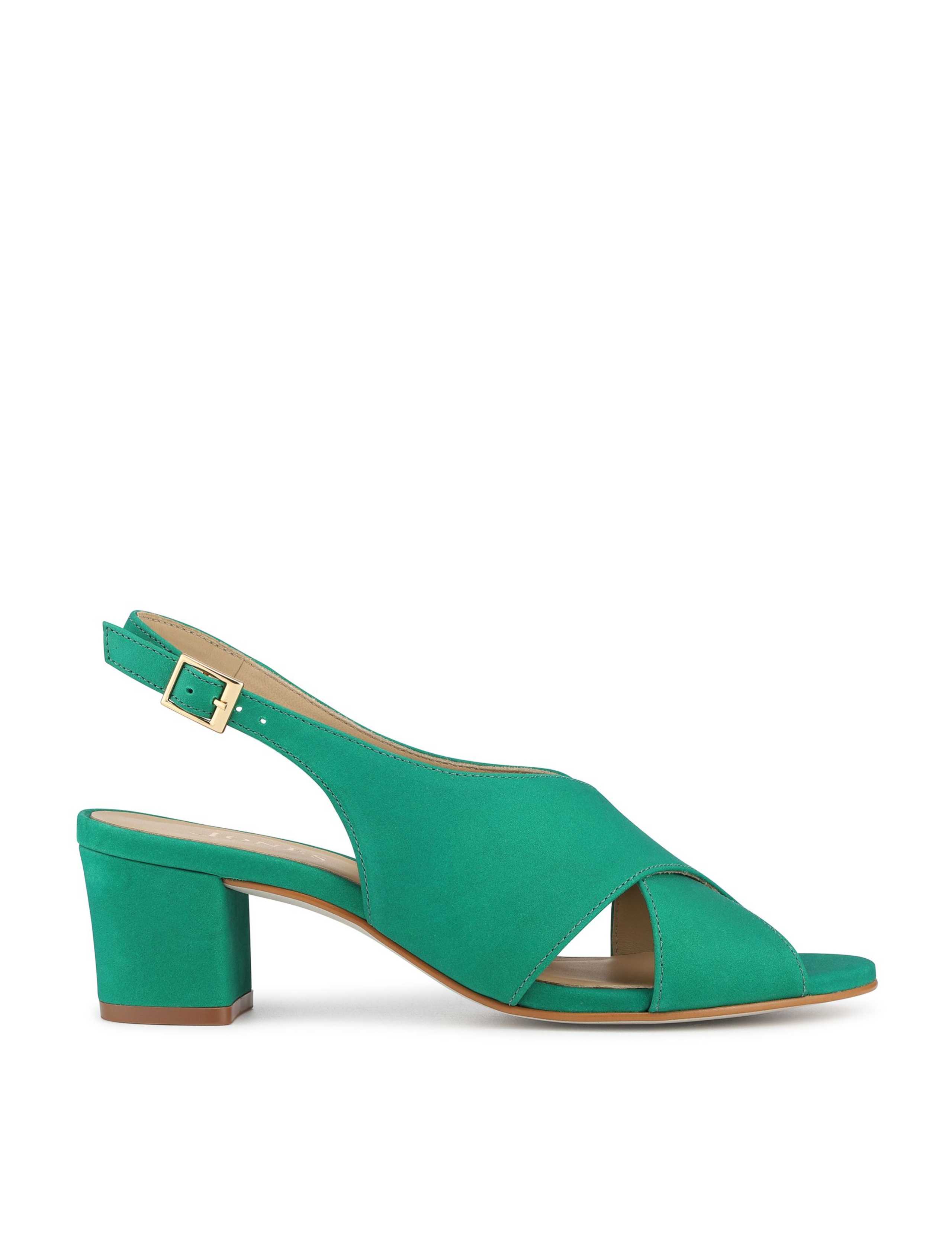 Leather Block Heel Slingback Sandals 1 of 5