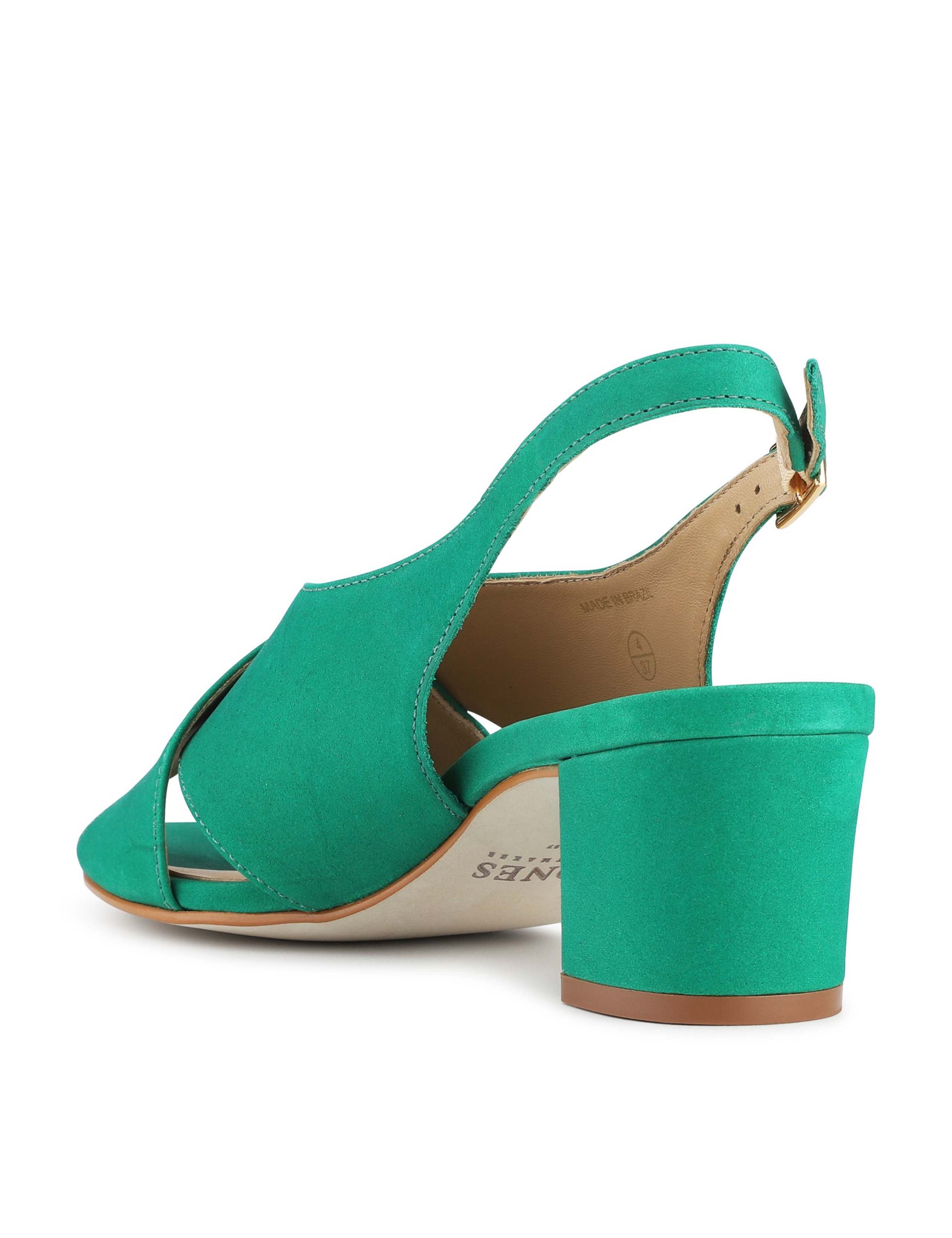 Leather Block Heel Slingback Sandals 4 of 5