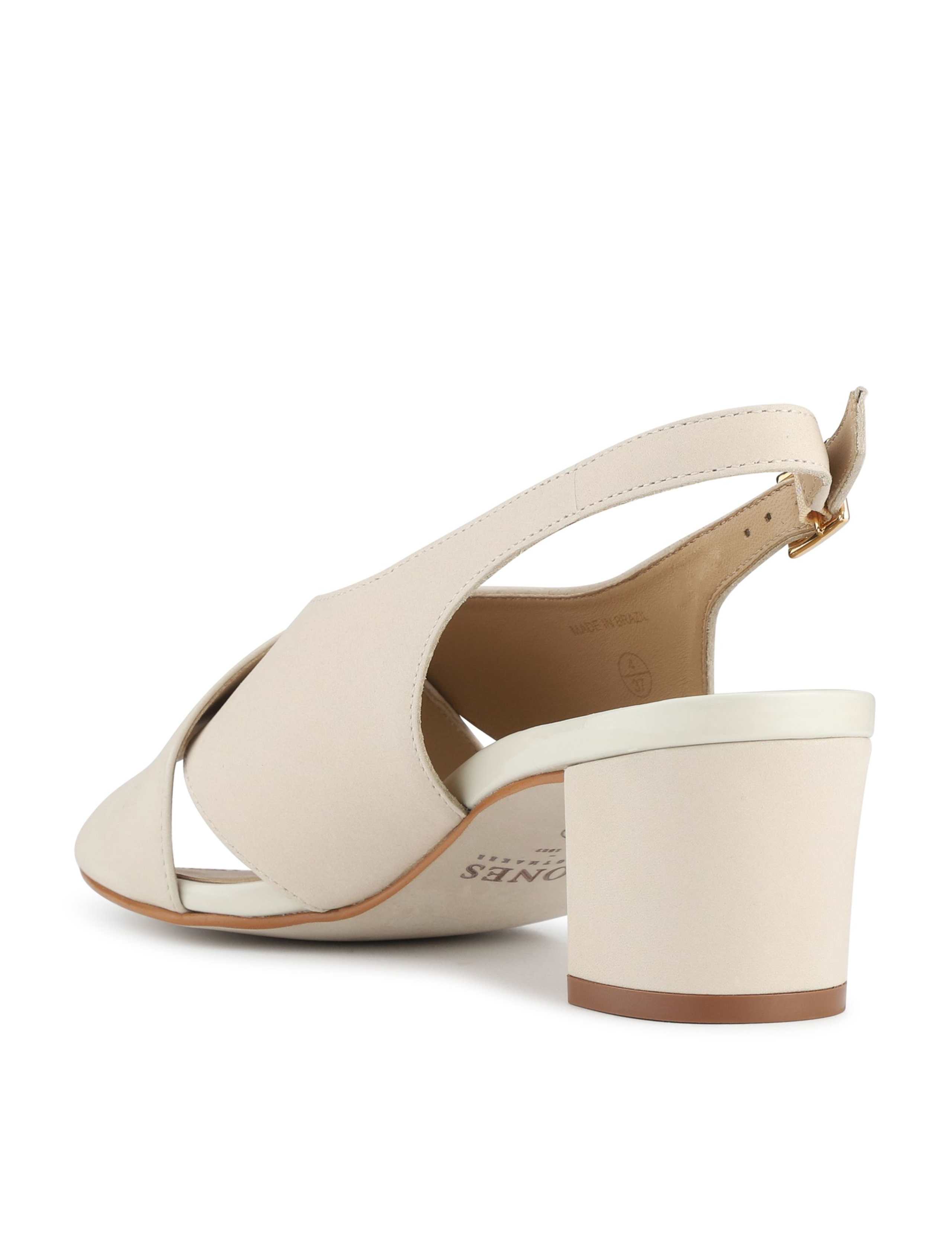 Leather Block Heel Slingback Sandals 4 of 5