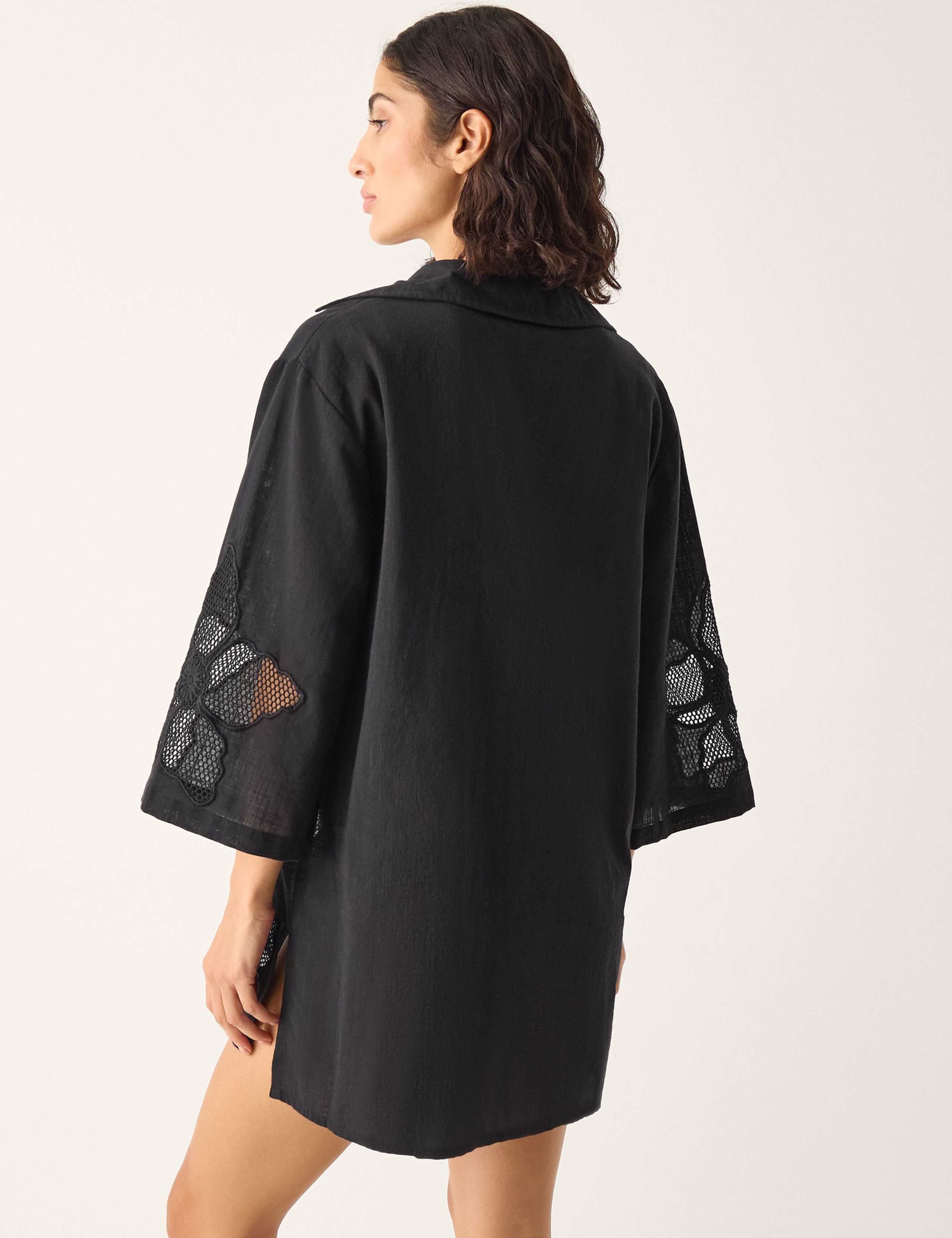 Pure Cotton Embroidered Beach Cover Up Shirt 5 of 5