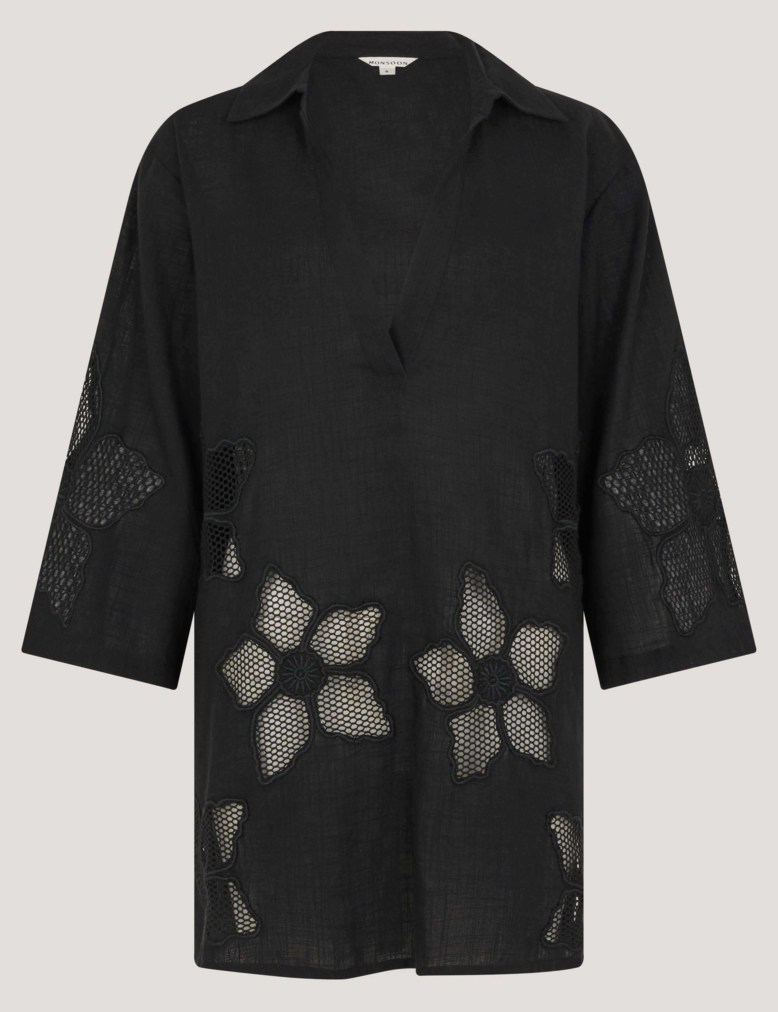 Pure Cotton Embroidered Beach Cover Up Shirt 2 of 5