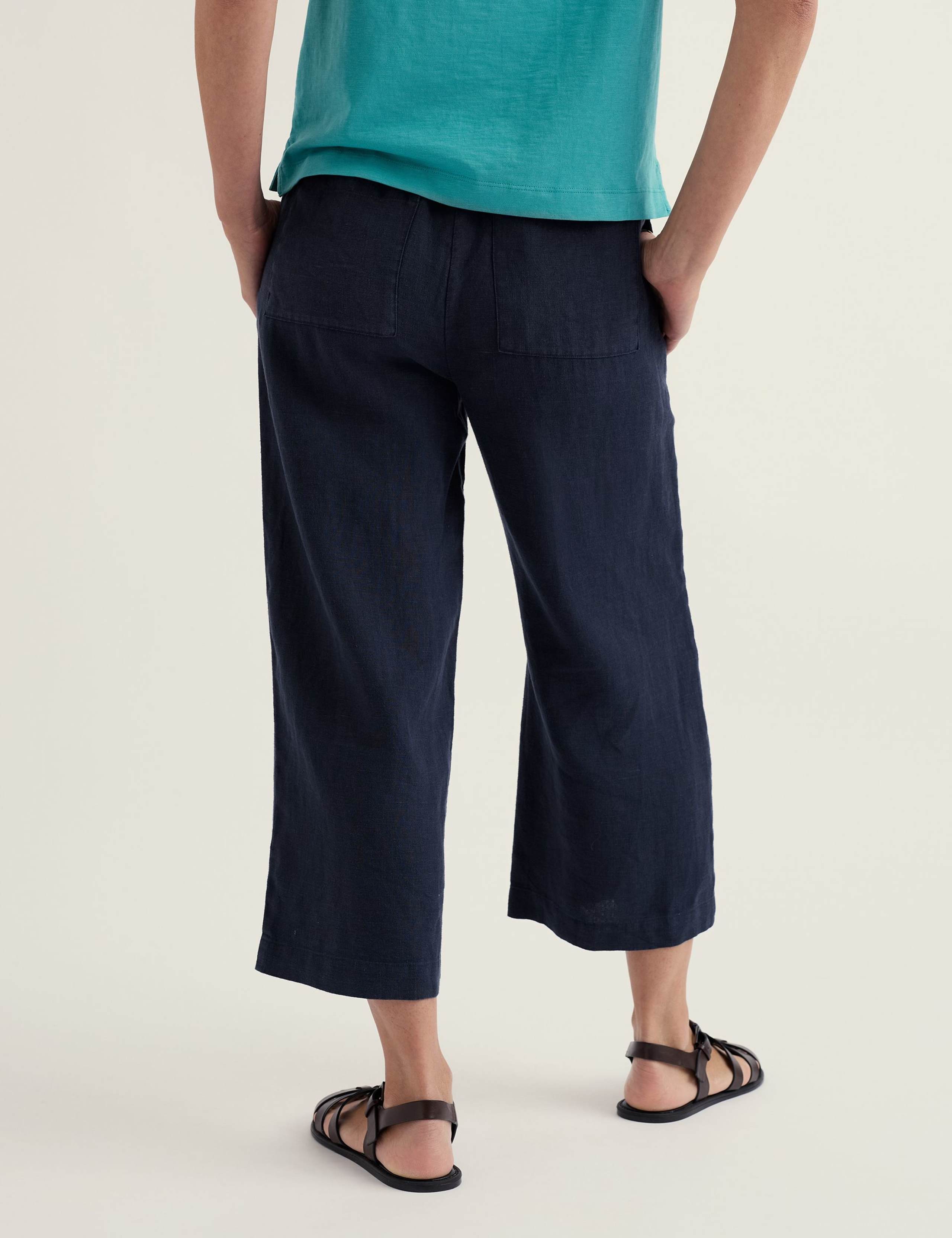 Pure Linen Drawstring Wide Leg Culottes 4 of 5