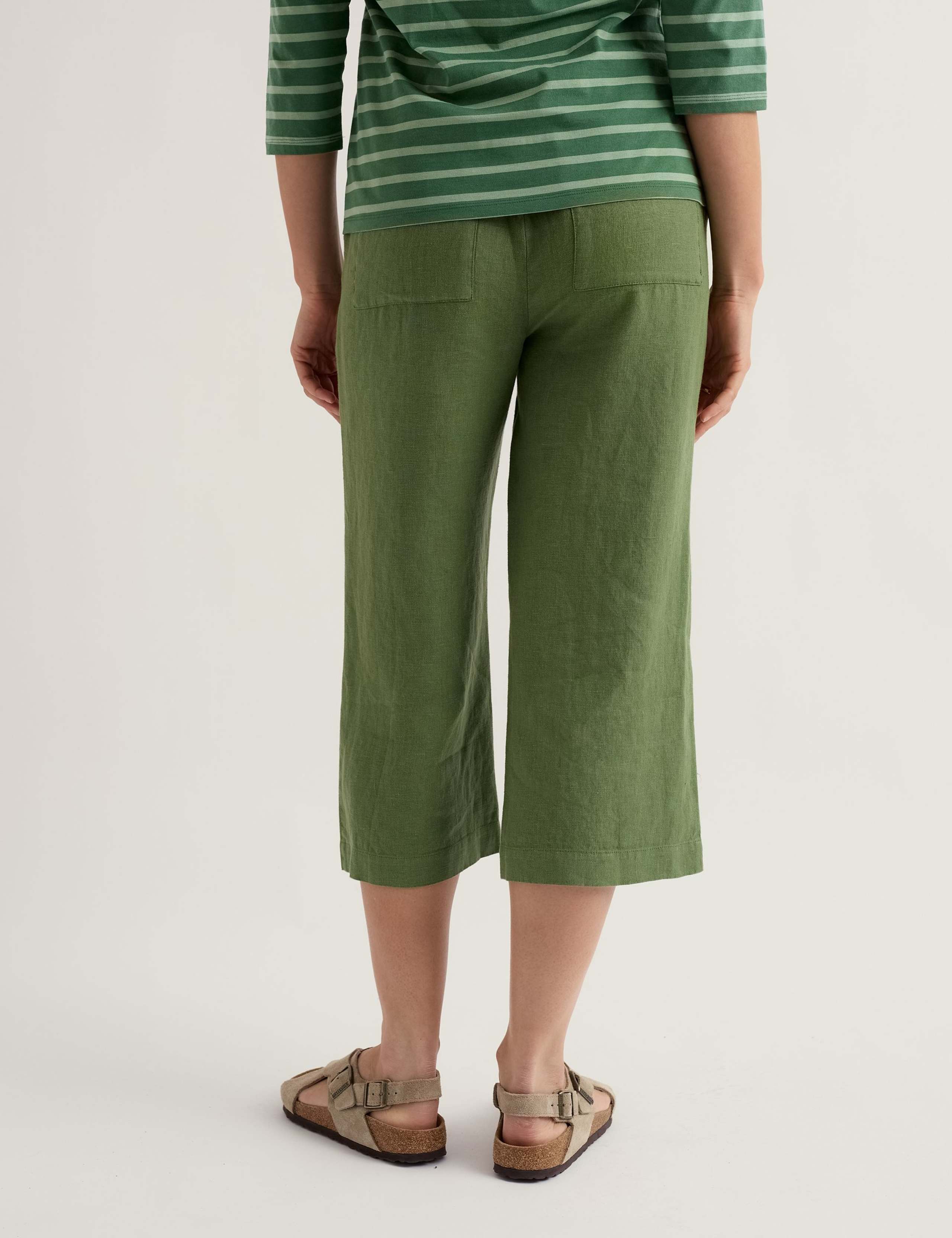 Pure Linen Drawstring Wide Leg Culottes 4 of 5
