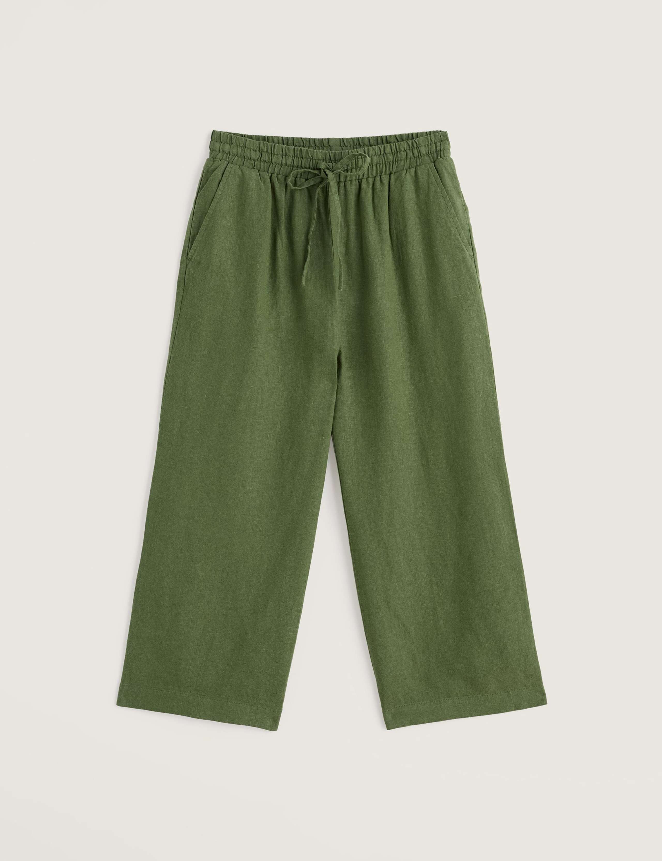 Pure Linen Drawstring Wide Leg Culottes 2 of 5