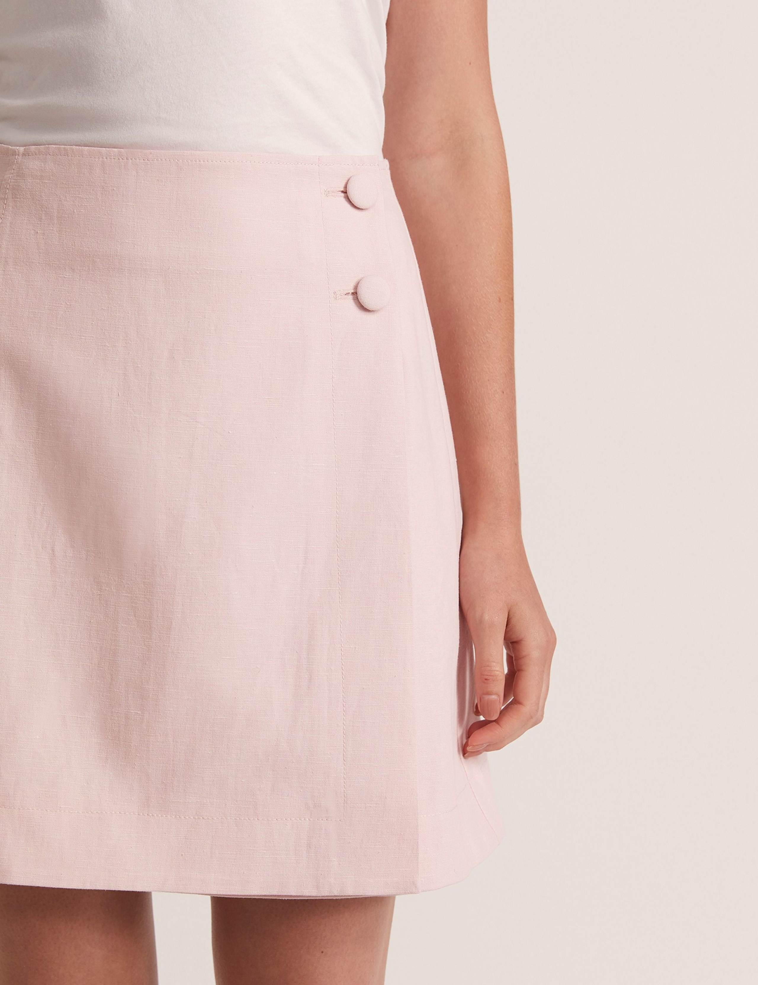 Linen Blend Mini Wrap Skirt 5 of 7