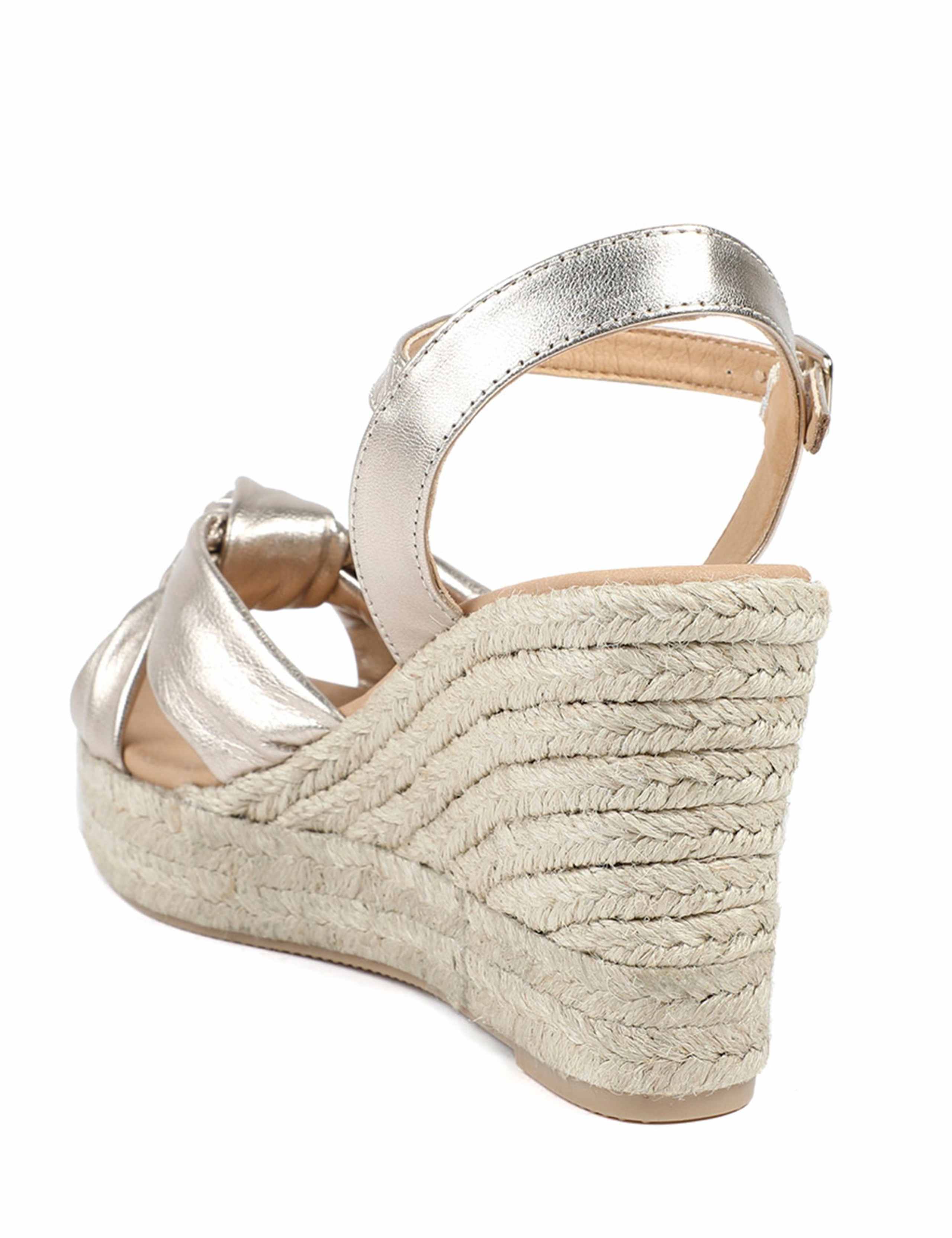 Suede Knot Ankle Strap Wedge Espadrilles 5 of 6