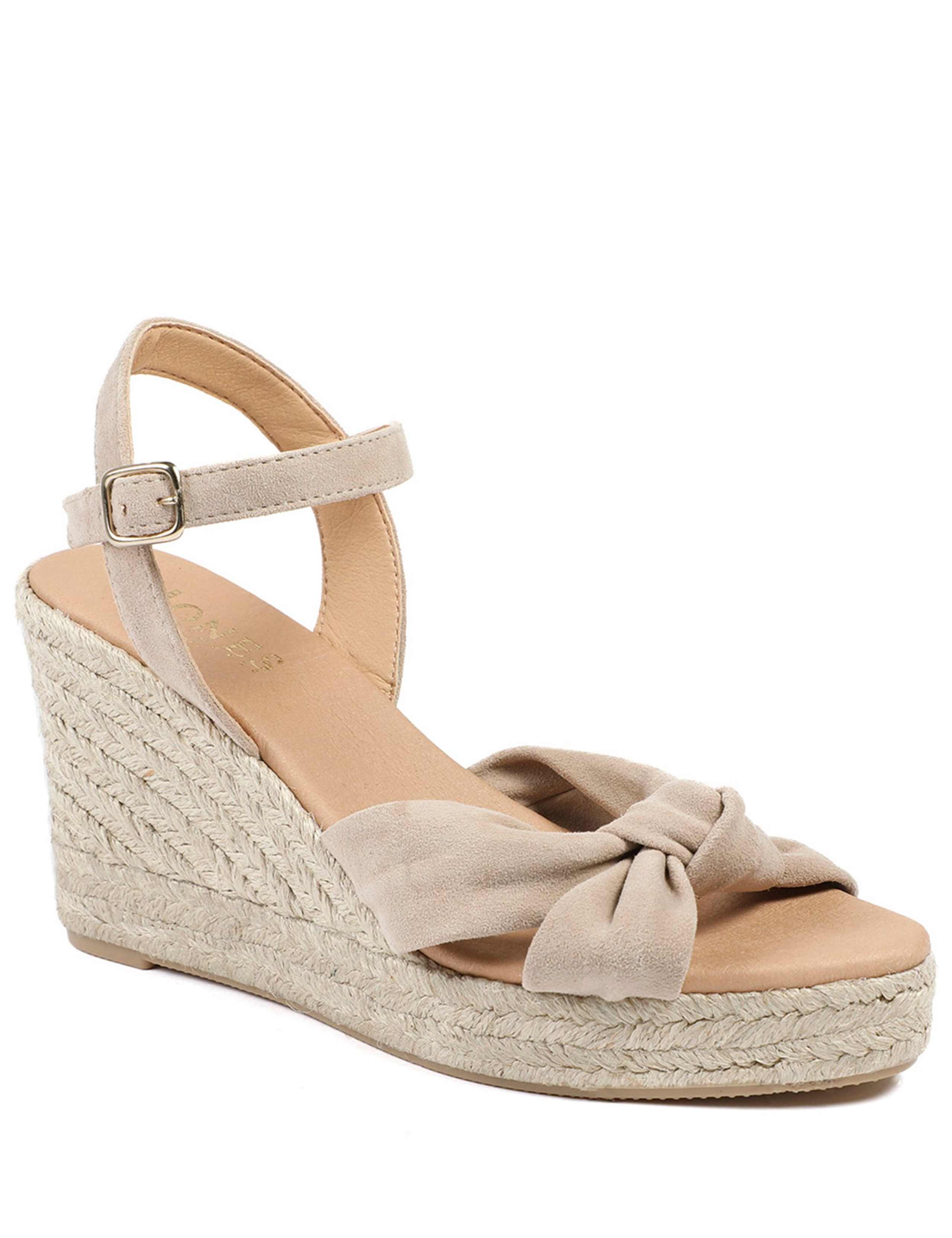 Suede Knot Ankle Strap Wedge Espadrilles 2 of 6