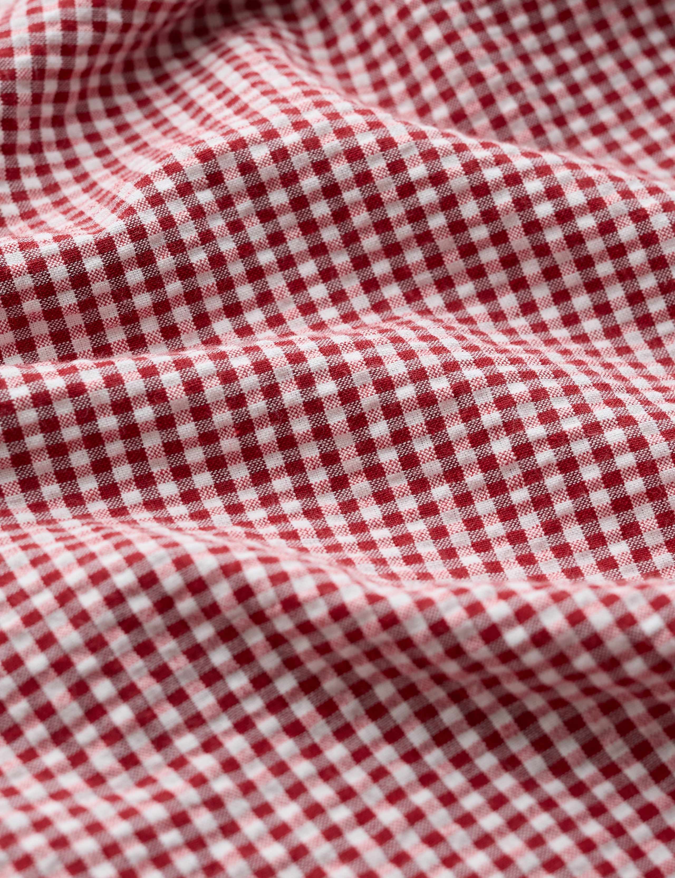 Pure Cotton Checked Tapered Trousers 5 of 5