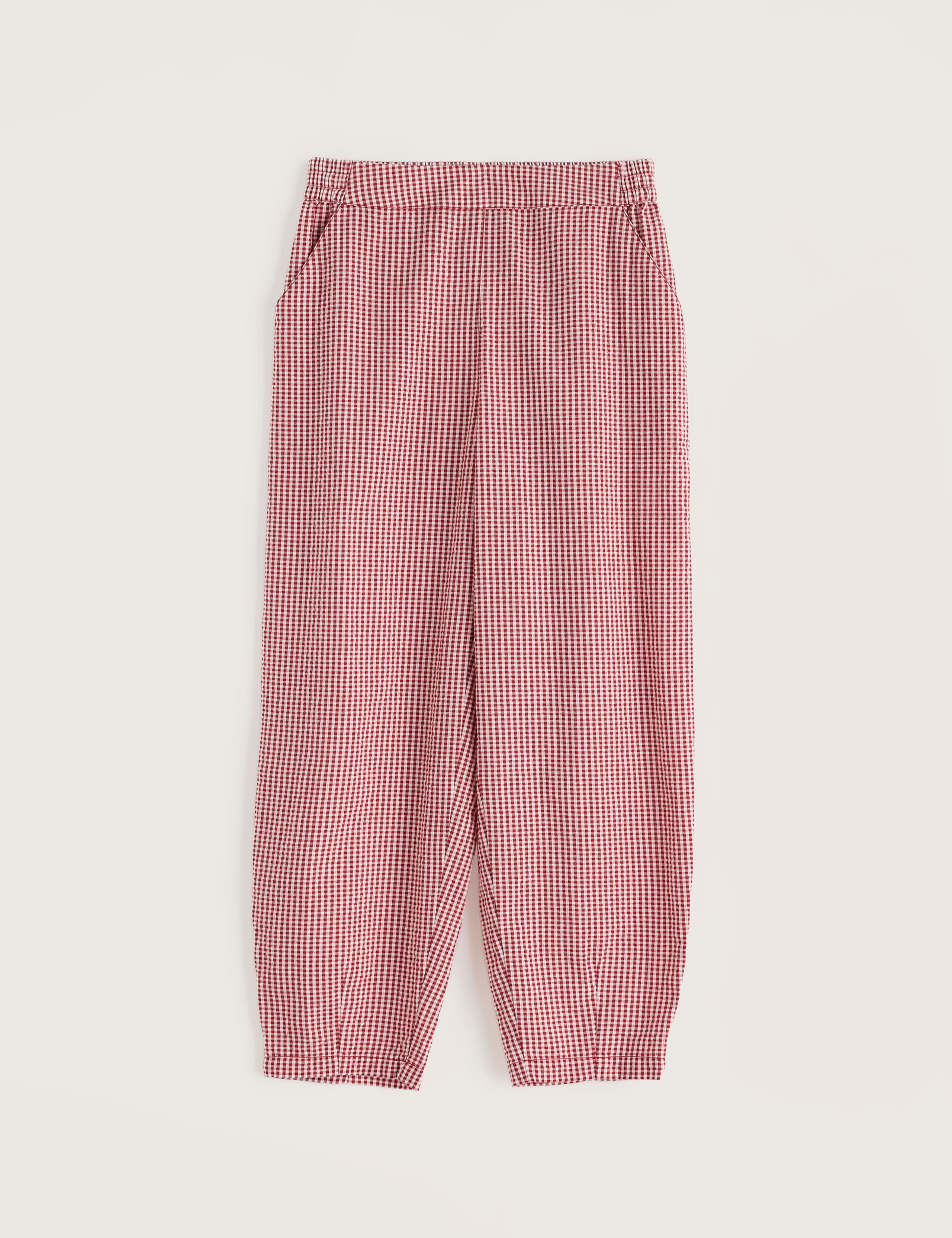 Pure Cotton Checked Tapered Trousers 2 of 5