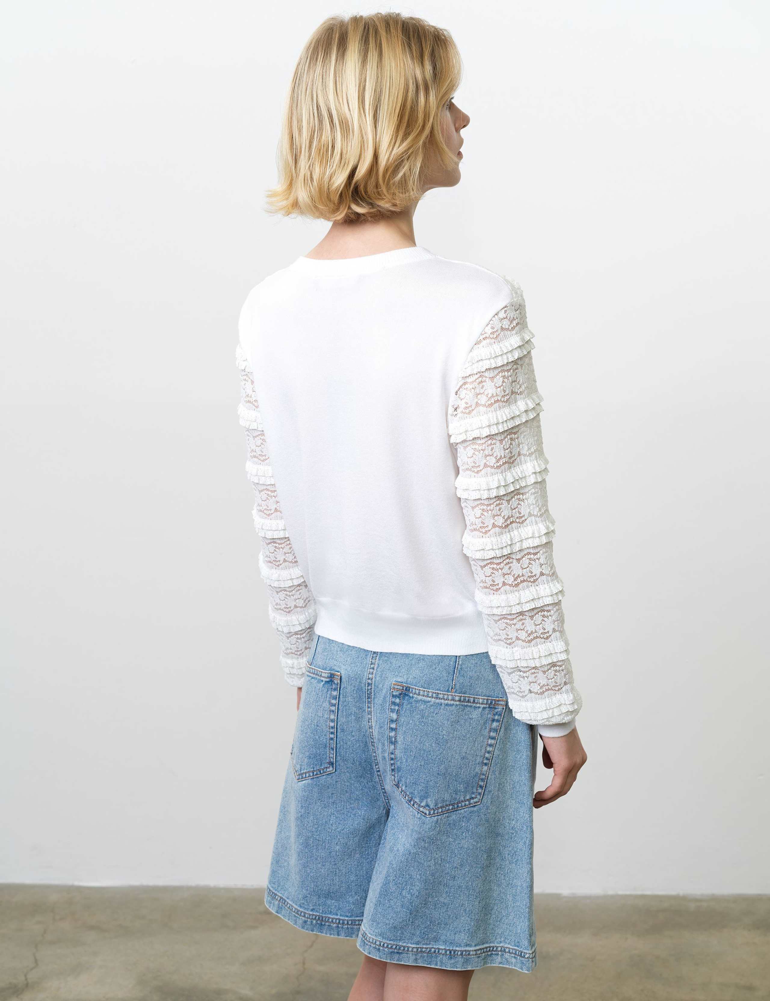 Lace Detail Ruffle Cardigan 4 of 6
