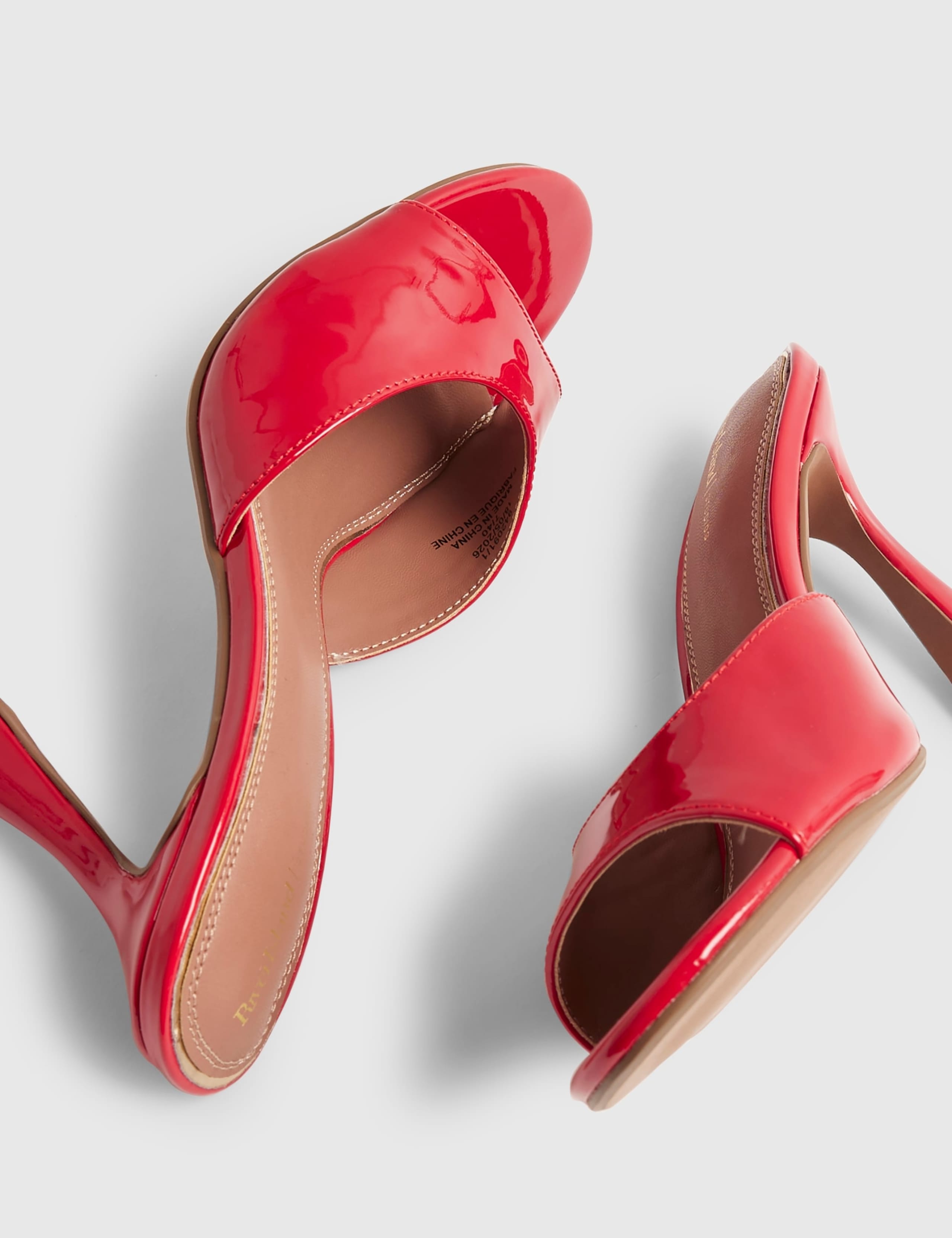 Patent Stiletto Heel Open Toe Mules 3 of 5