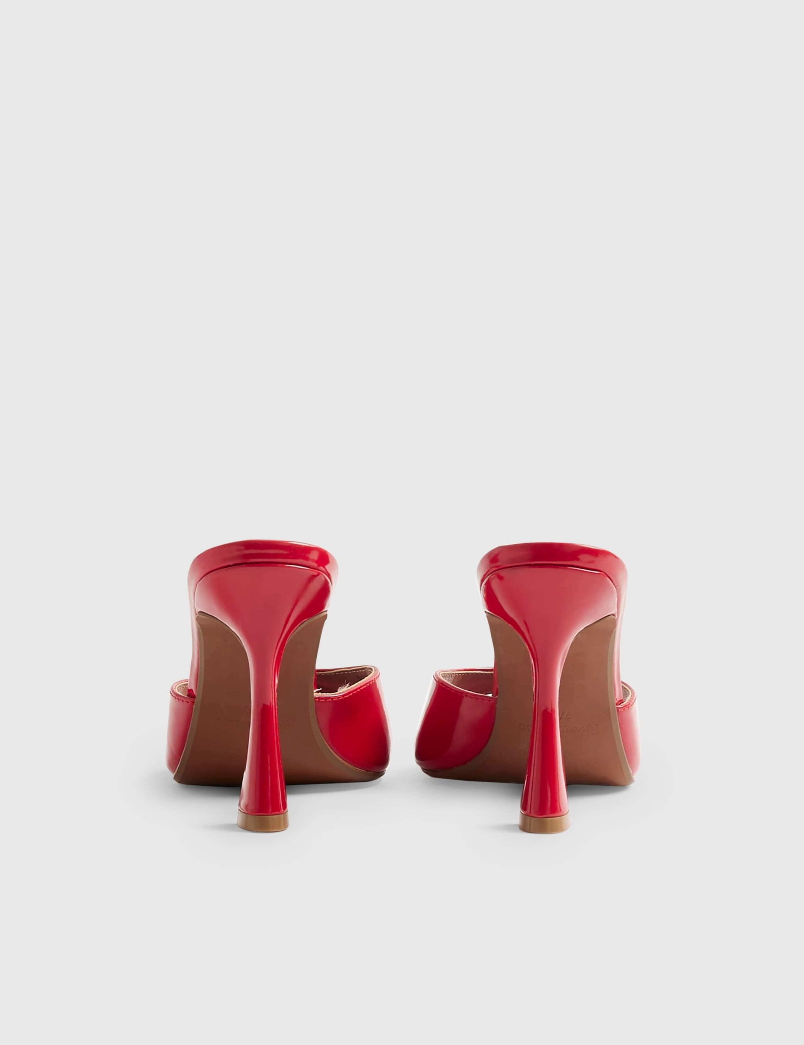 Patent Stiletto Heel Open Toe Mules 5 of 5