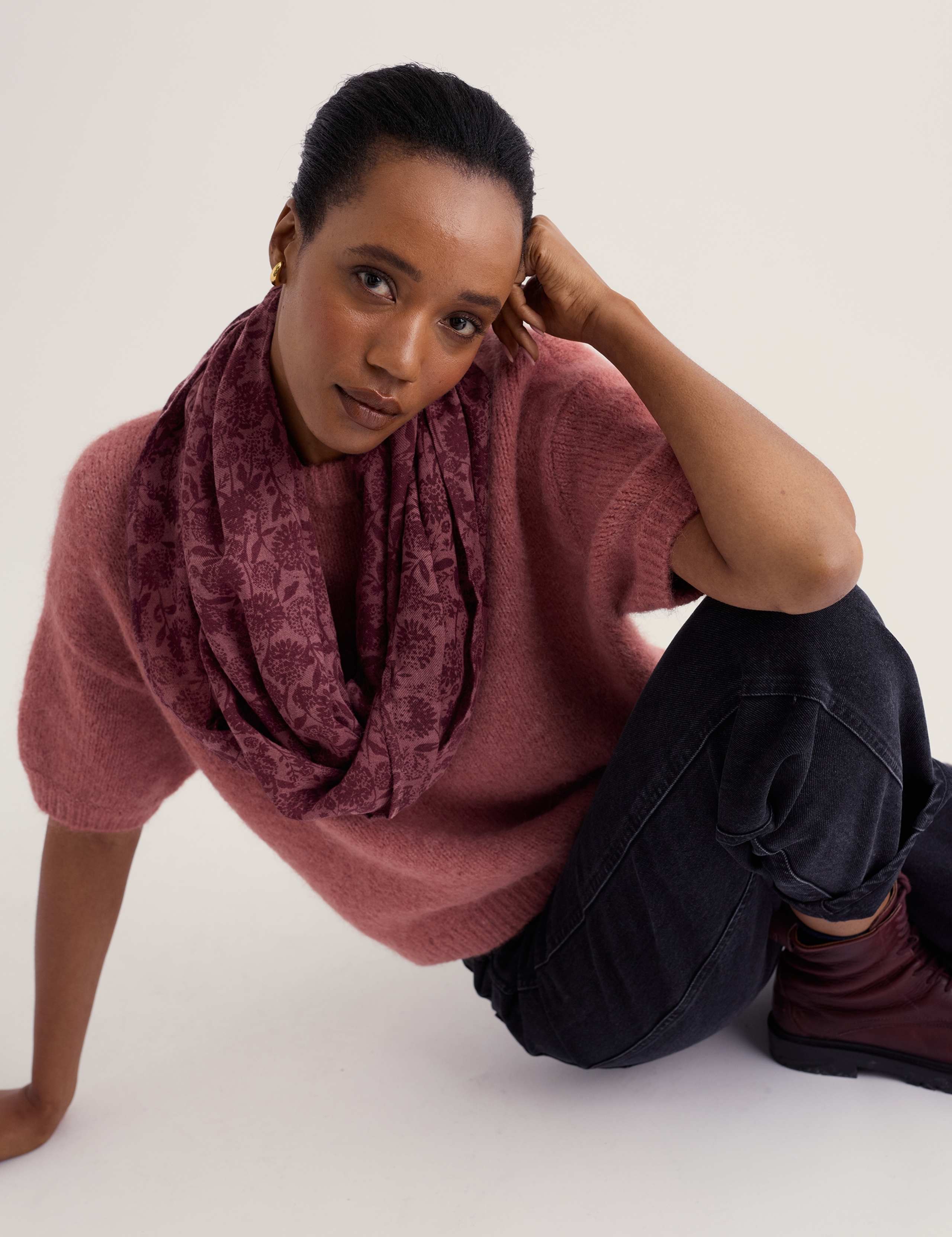 Floral Print Pull On Snood with Modal 4 of 4