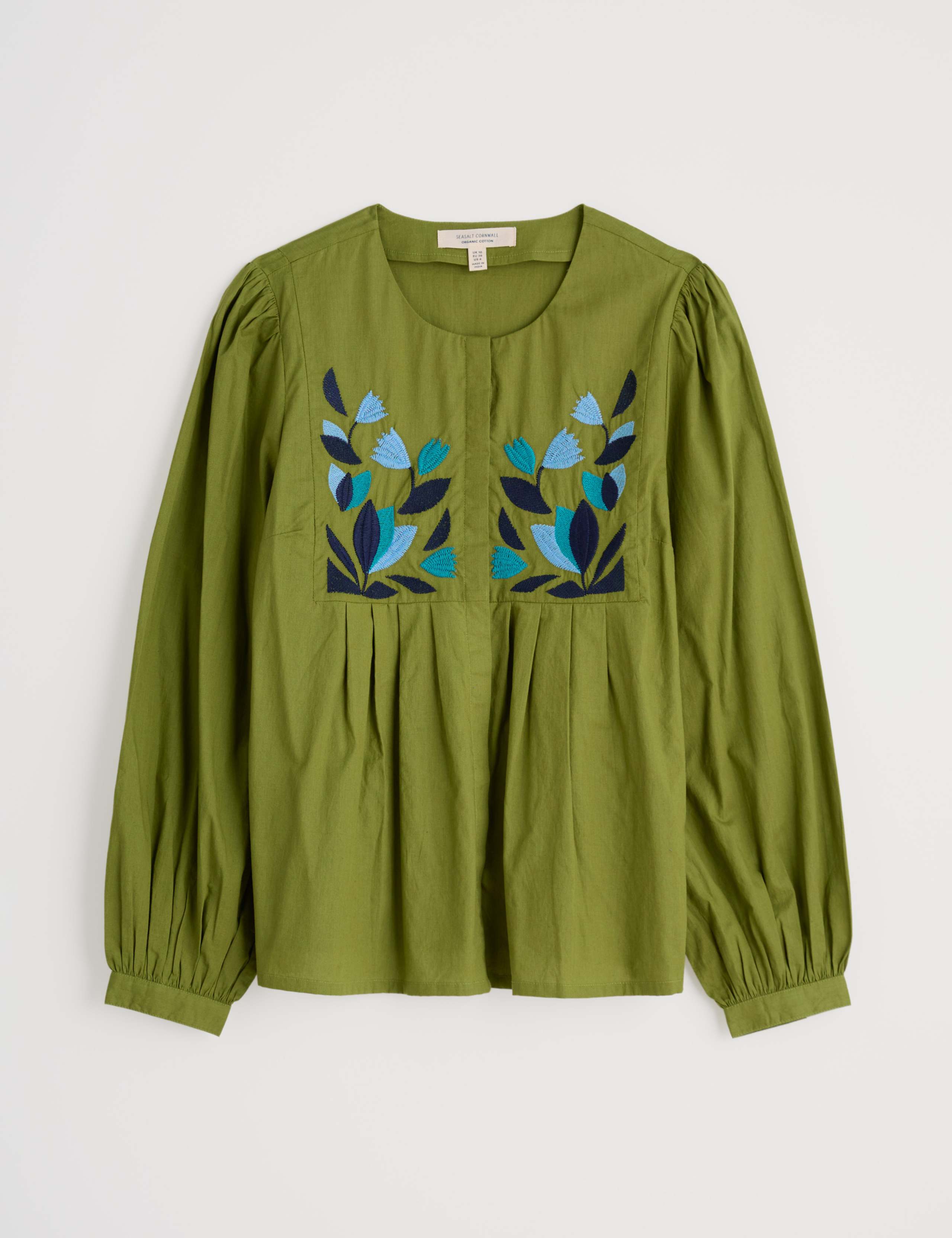 Pure Cotton Embroidered Pleat Detail Shirt 2 of 4