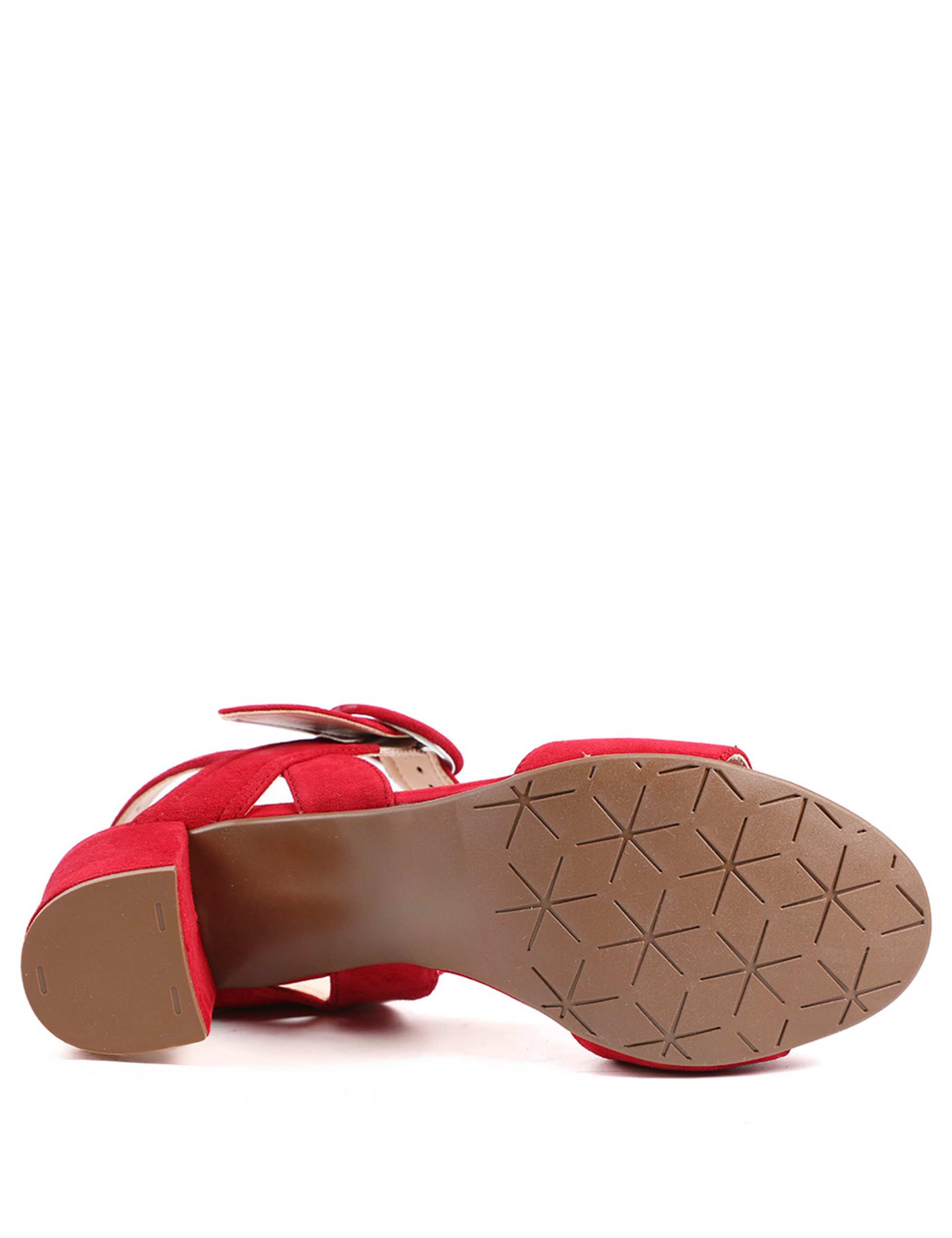 Suede Buckle Ankle Strap Block Heel Sandals 5 of 5