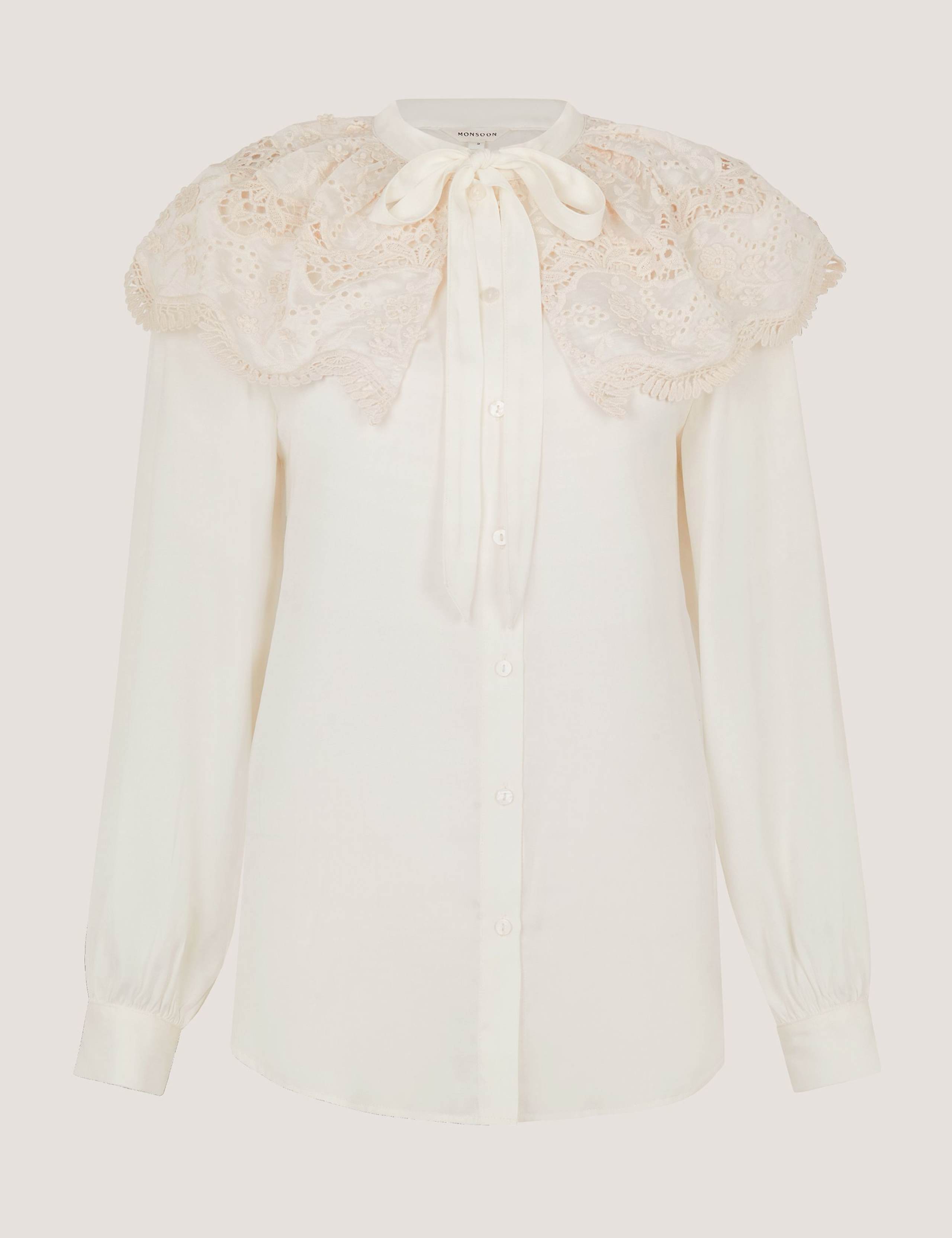 Collared Tie Neck Blouse 2 of 5