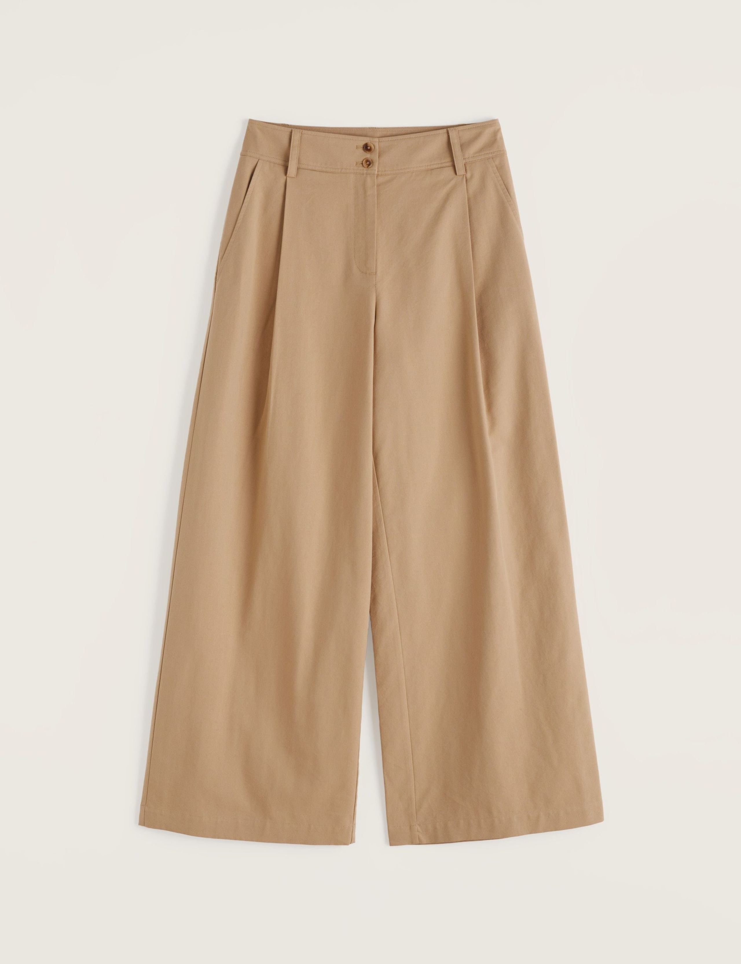 Cotton Rich Pleat Front Wide Leg Chinos 2 of 5