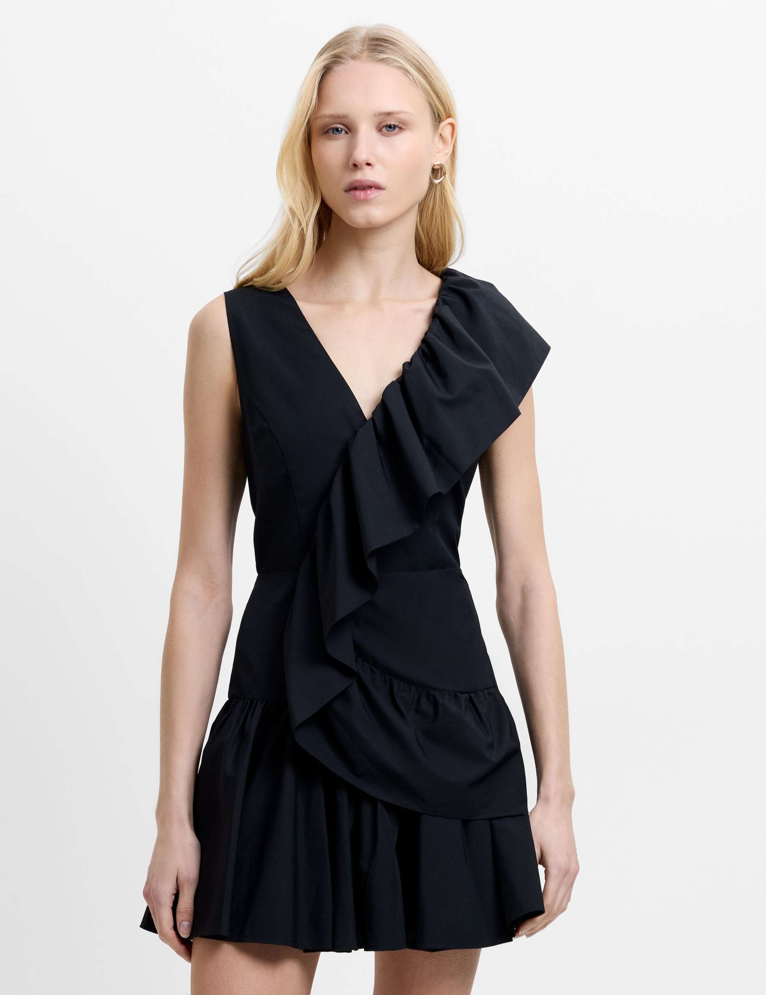 Pure Cotton V-Neck Ruffle Mini Dress 4 of 5