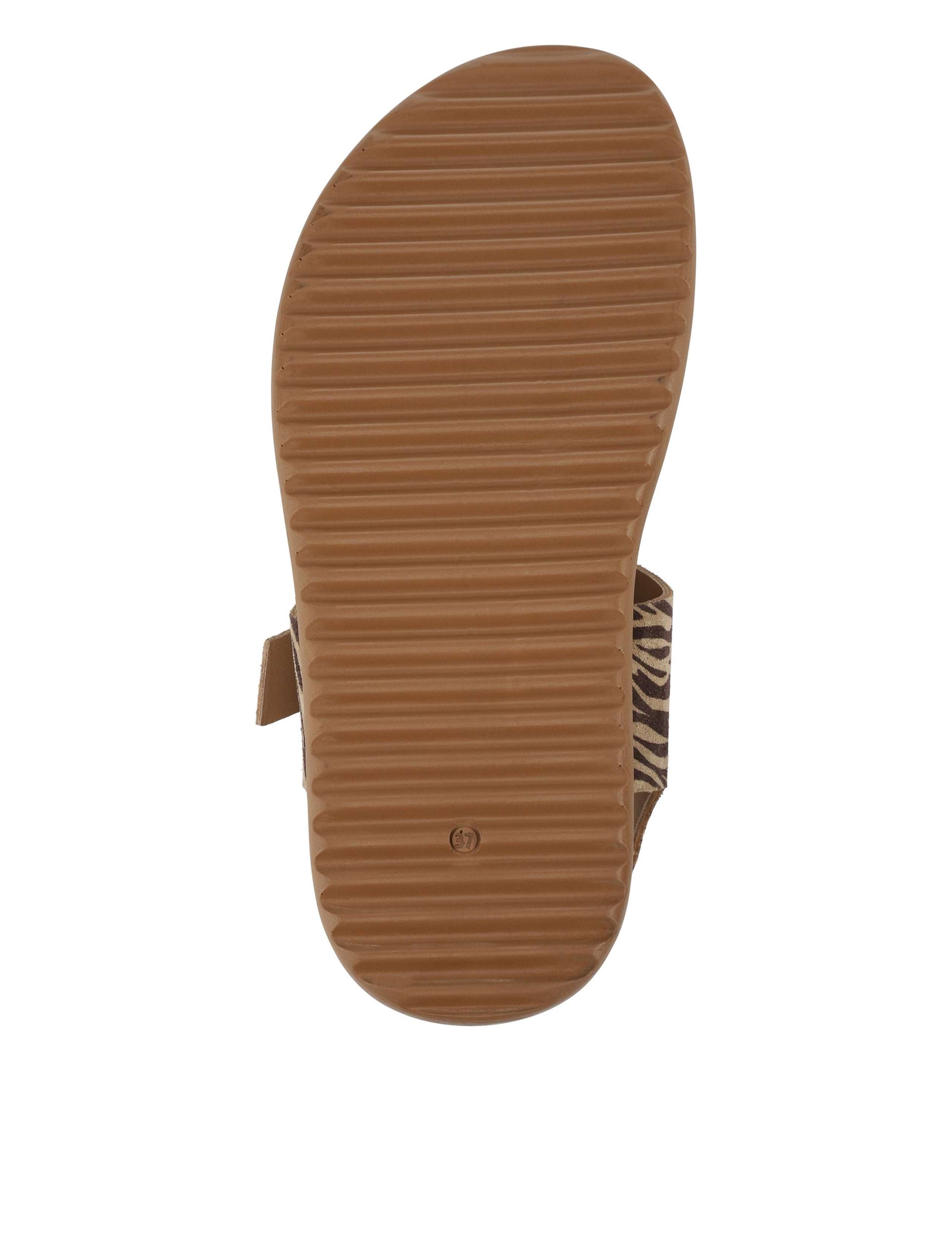 Leather Zebra Buckle Flatform Slingback Sandals 6 of 6