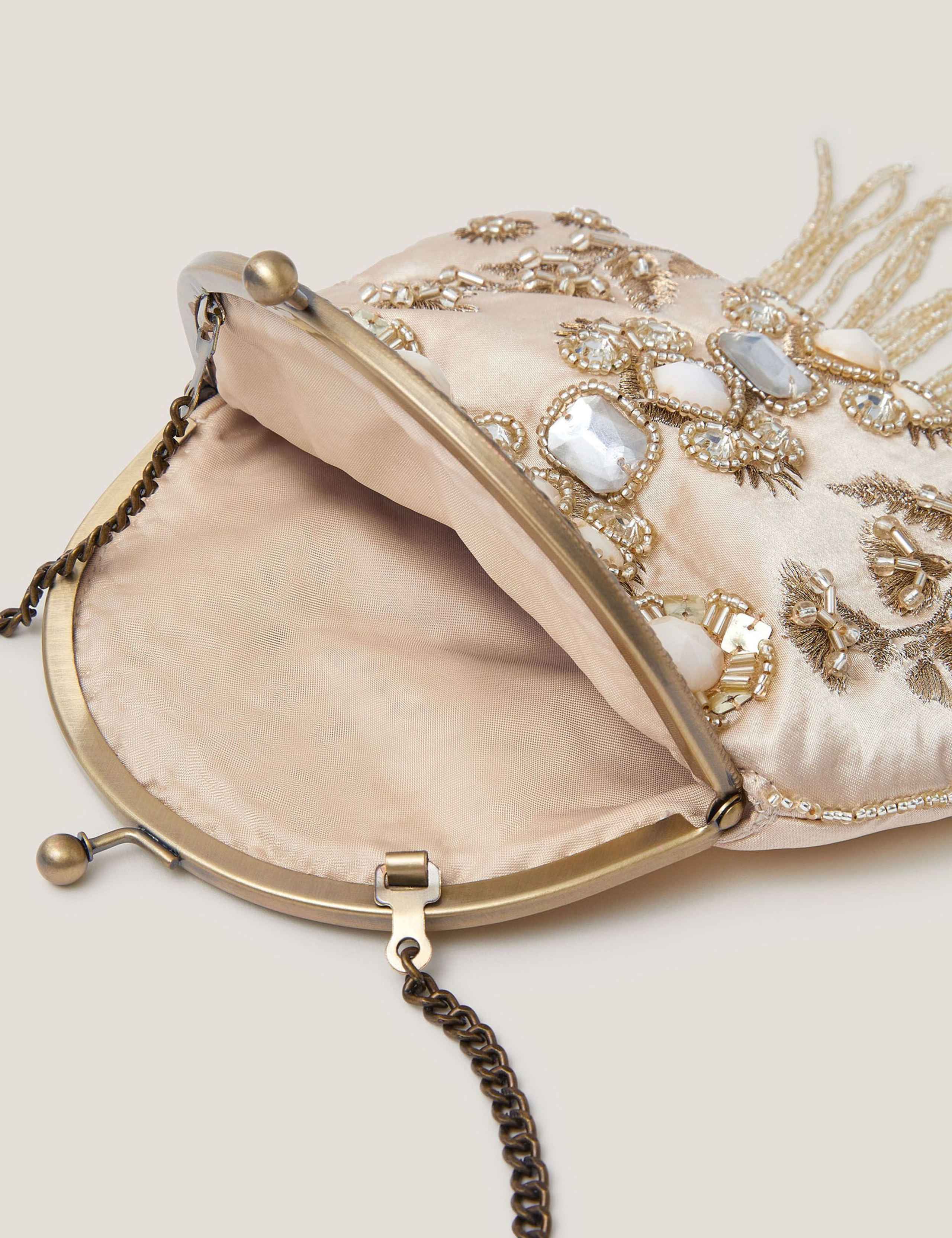 Gemstone Embellished Tassel Purse 2 of 3