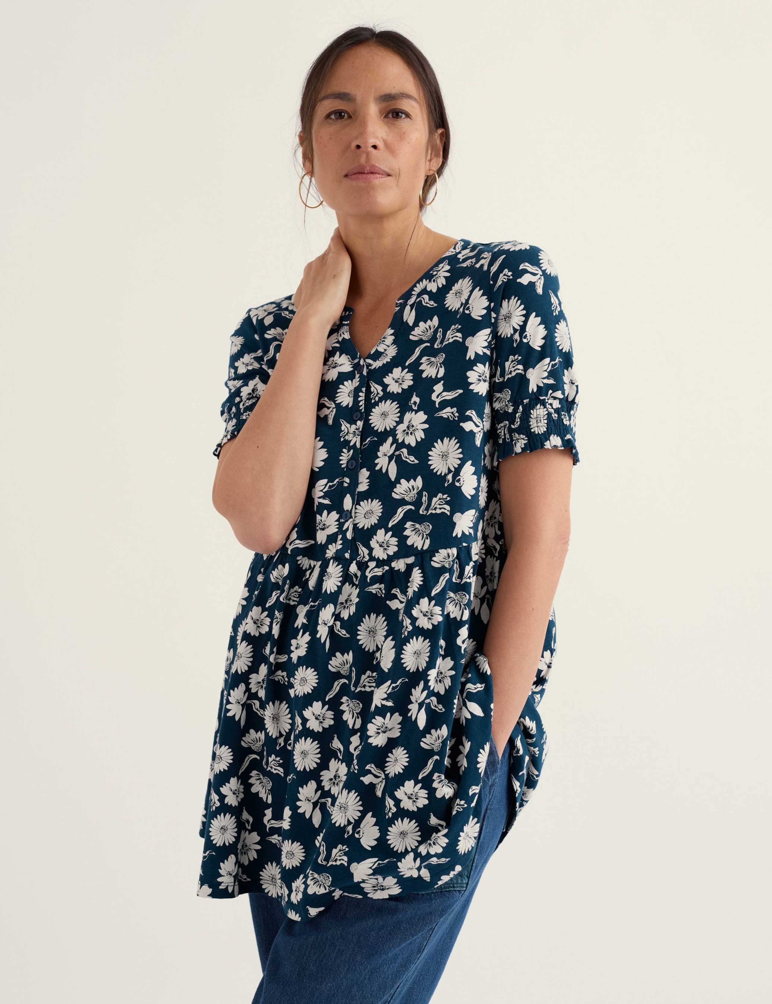 Pure Cotton Floral Tunic 3 of 5