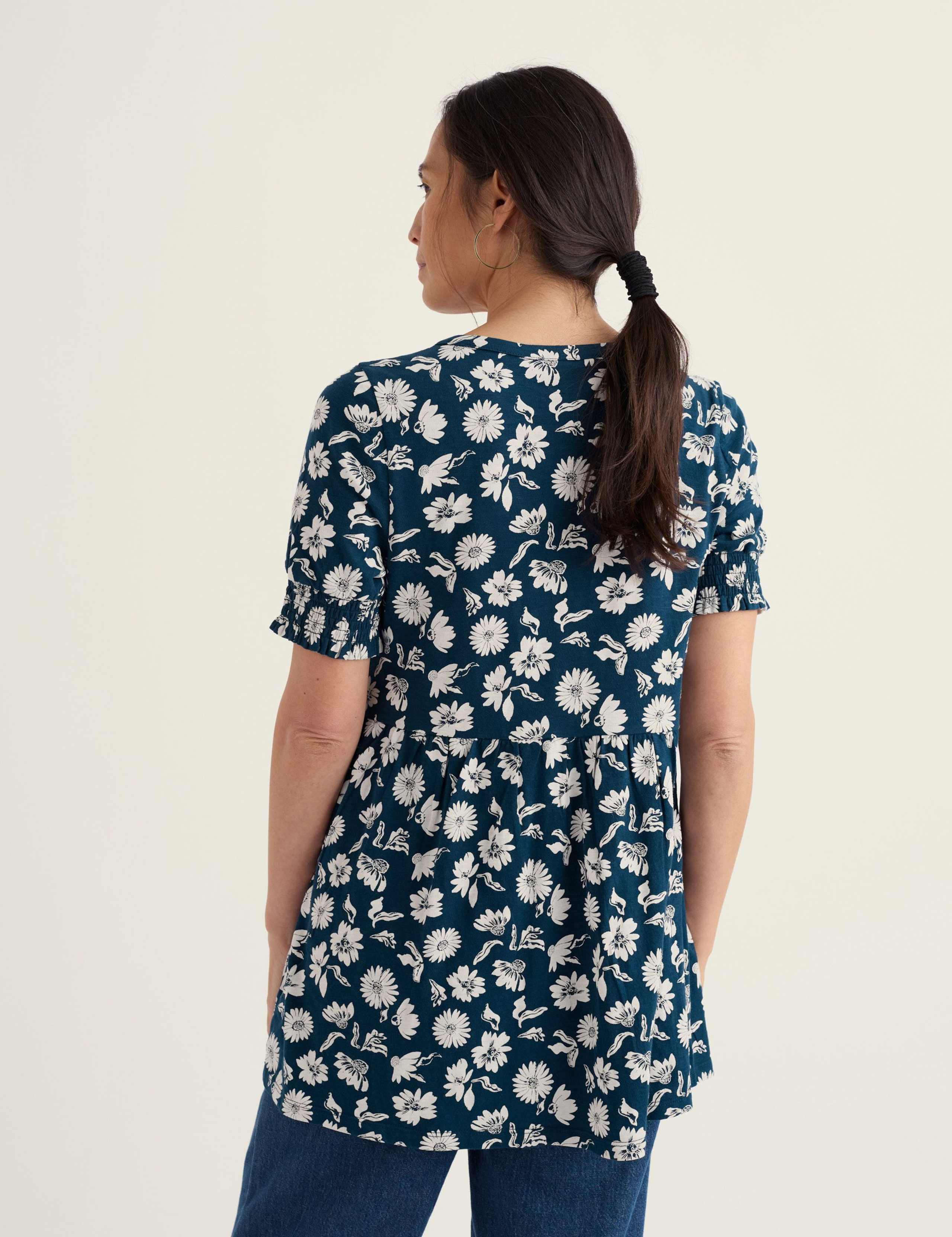 Pure Cotton Floral Tunic 4 of 5