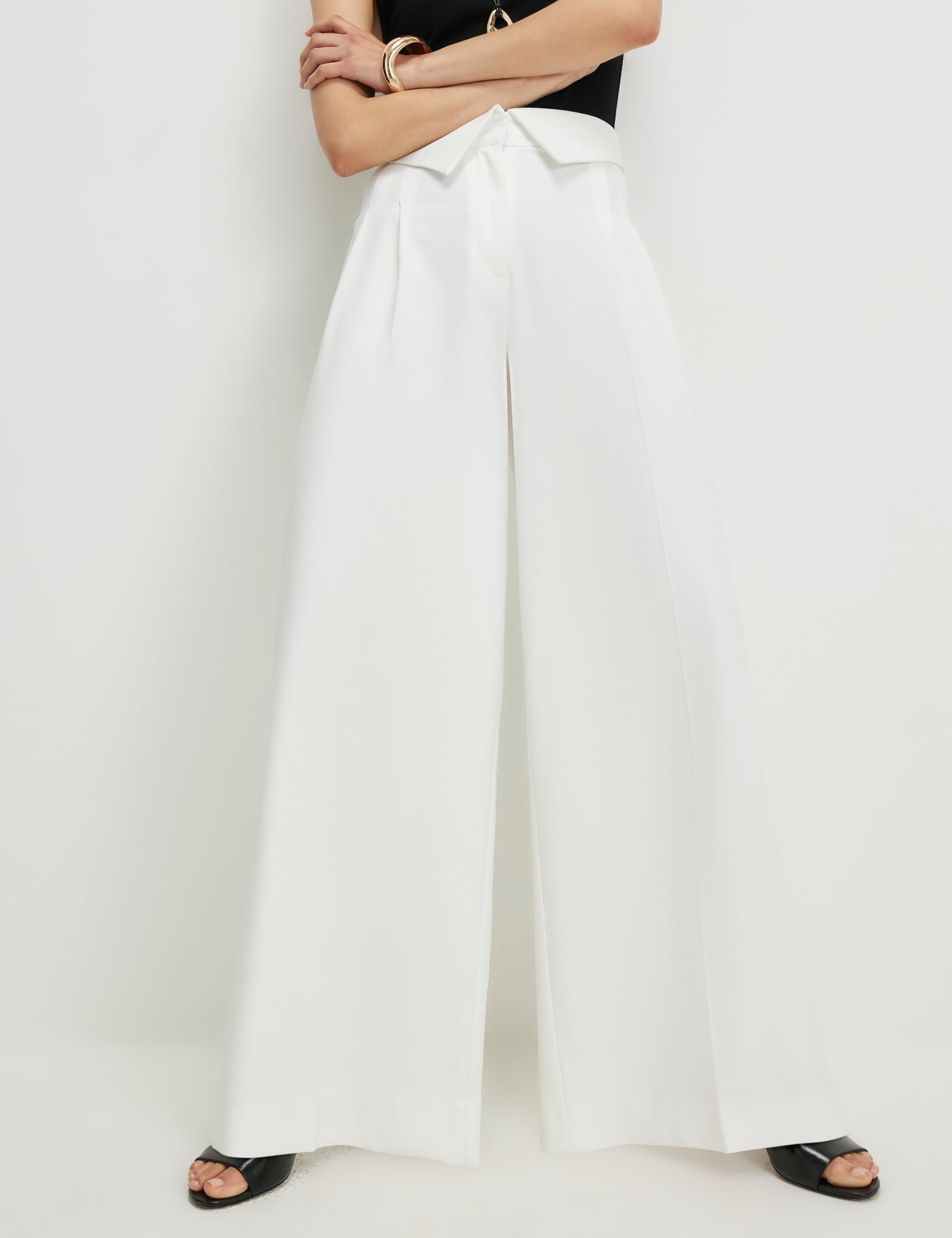 Foldover Waistband Wide Leg Trousers 2 of 4