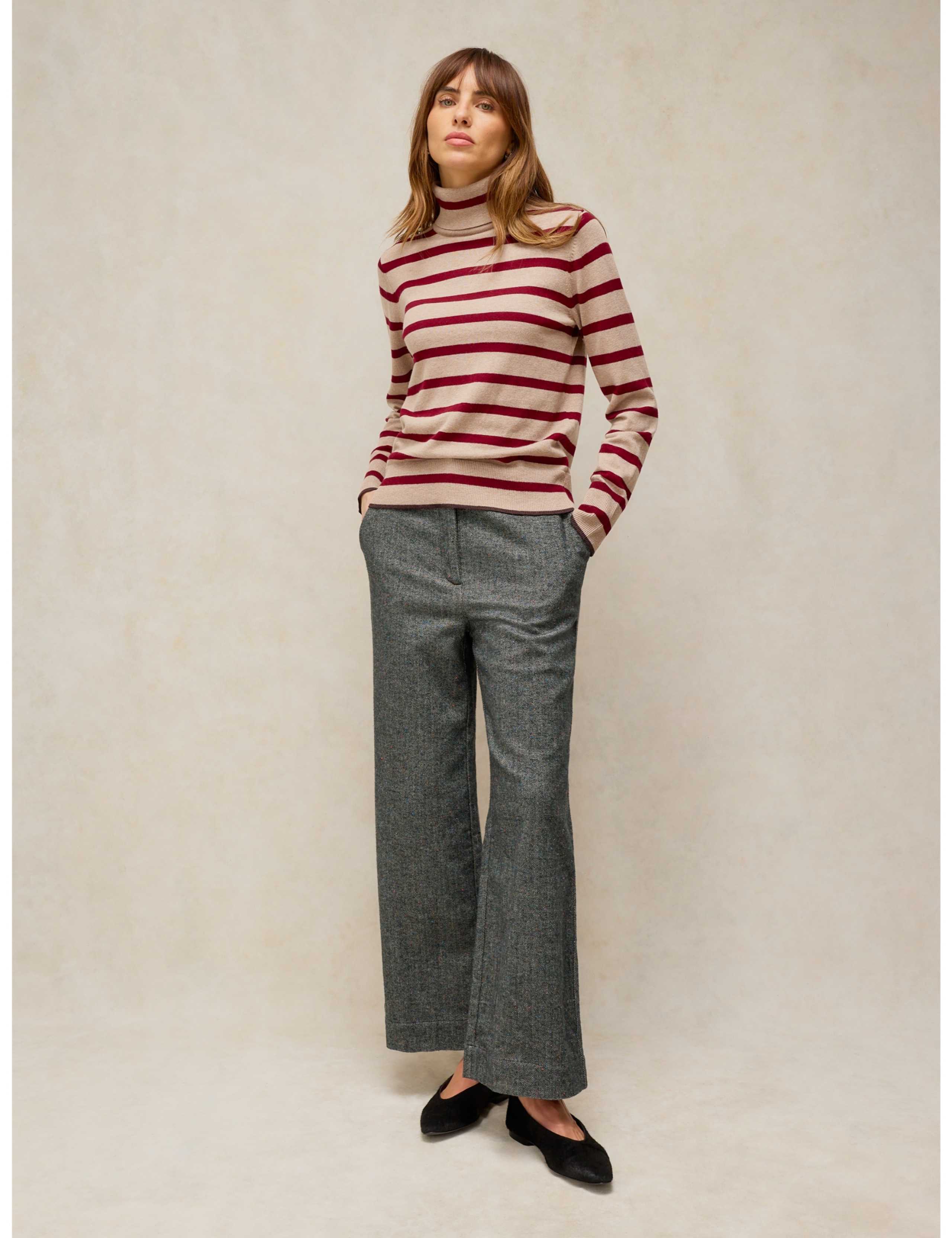 Katie Cotton Rich Patterned Roll Neck Jumper 3 of 6