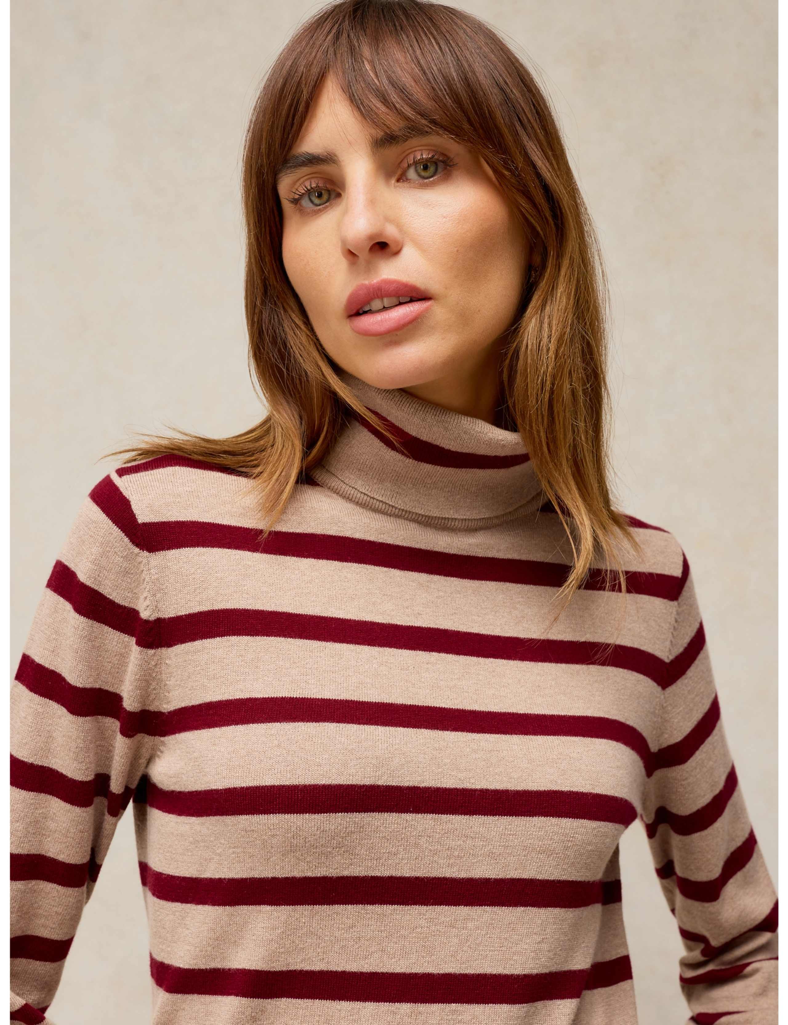 Katie Cotton Rich Patterned Roll Neck Jumper 5 of 6