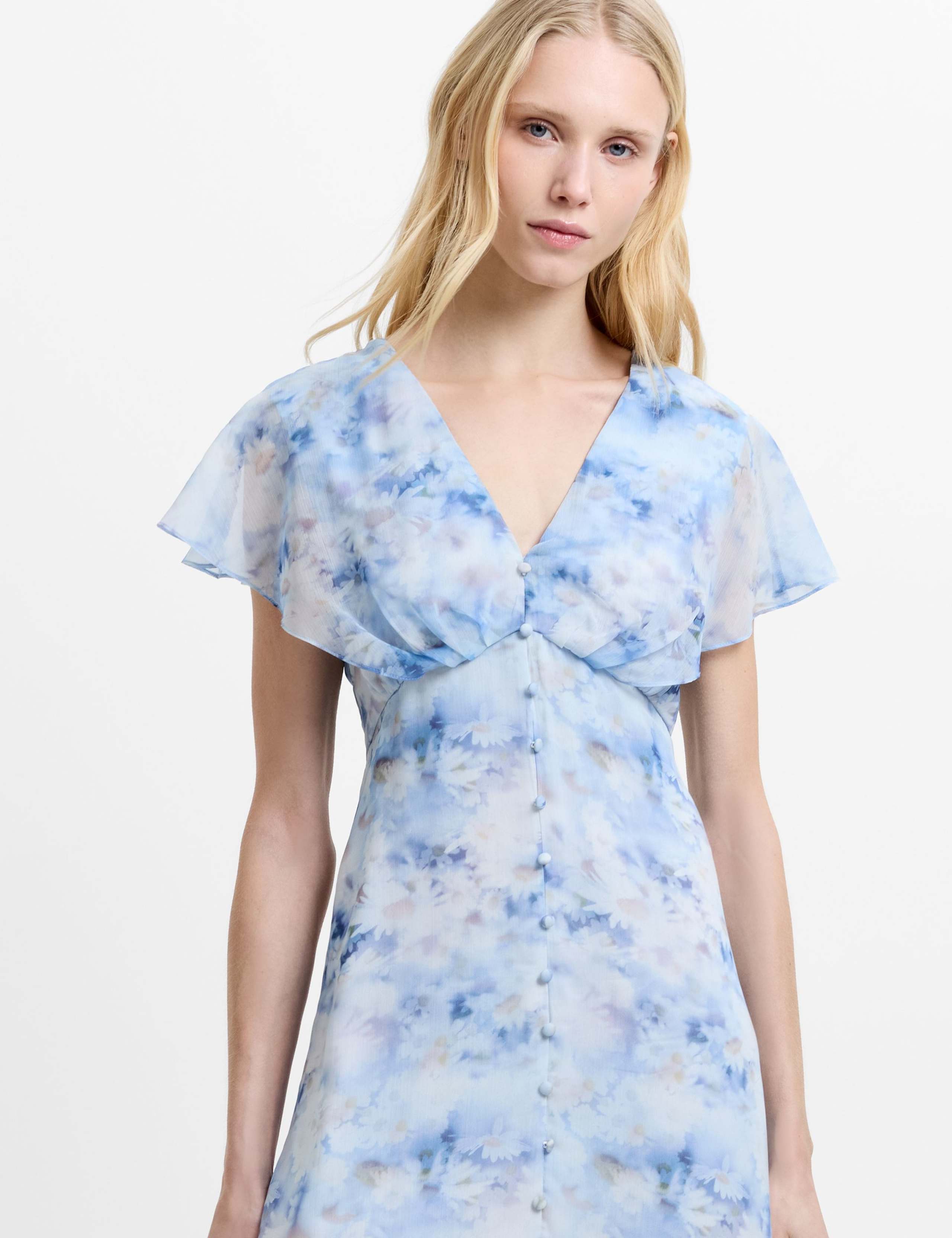 Floral V-Neck Midi Tea Dress 4 of 5