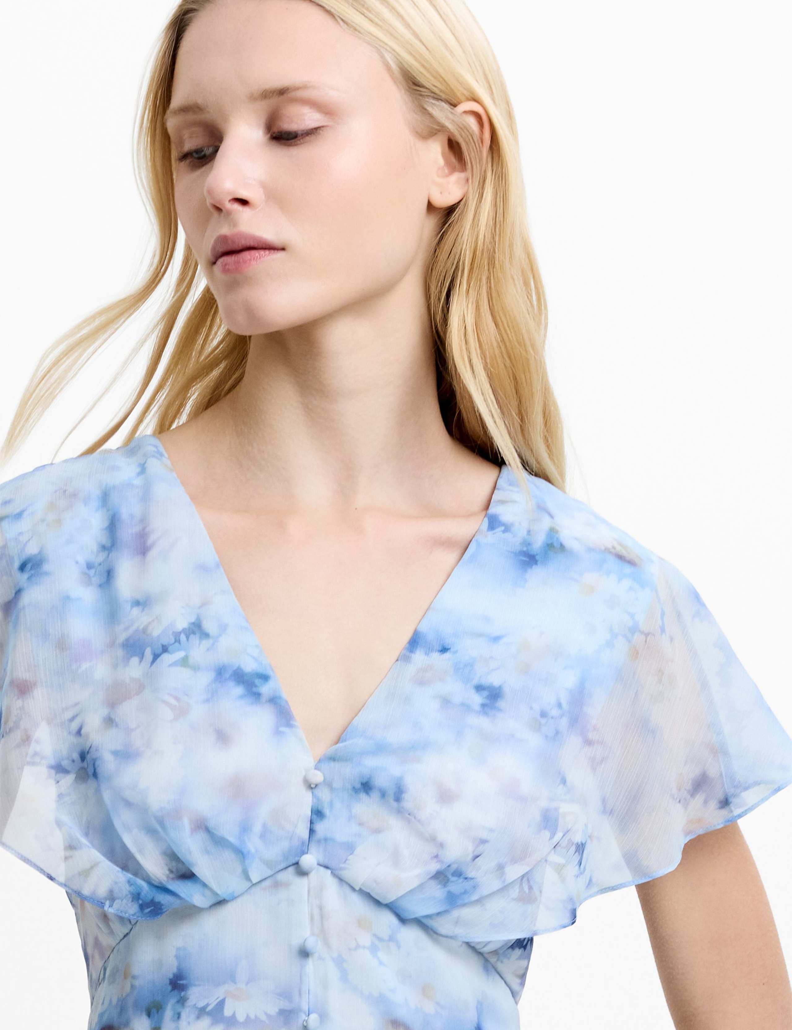 Floral V-Neck Midi Tea Dress 5 of 5