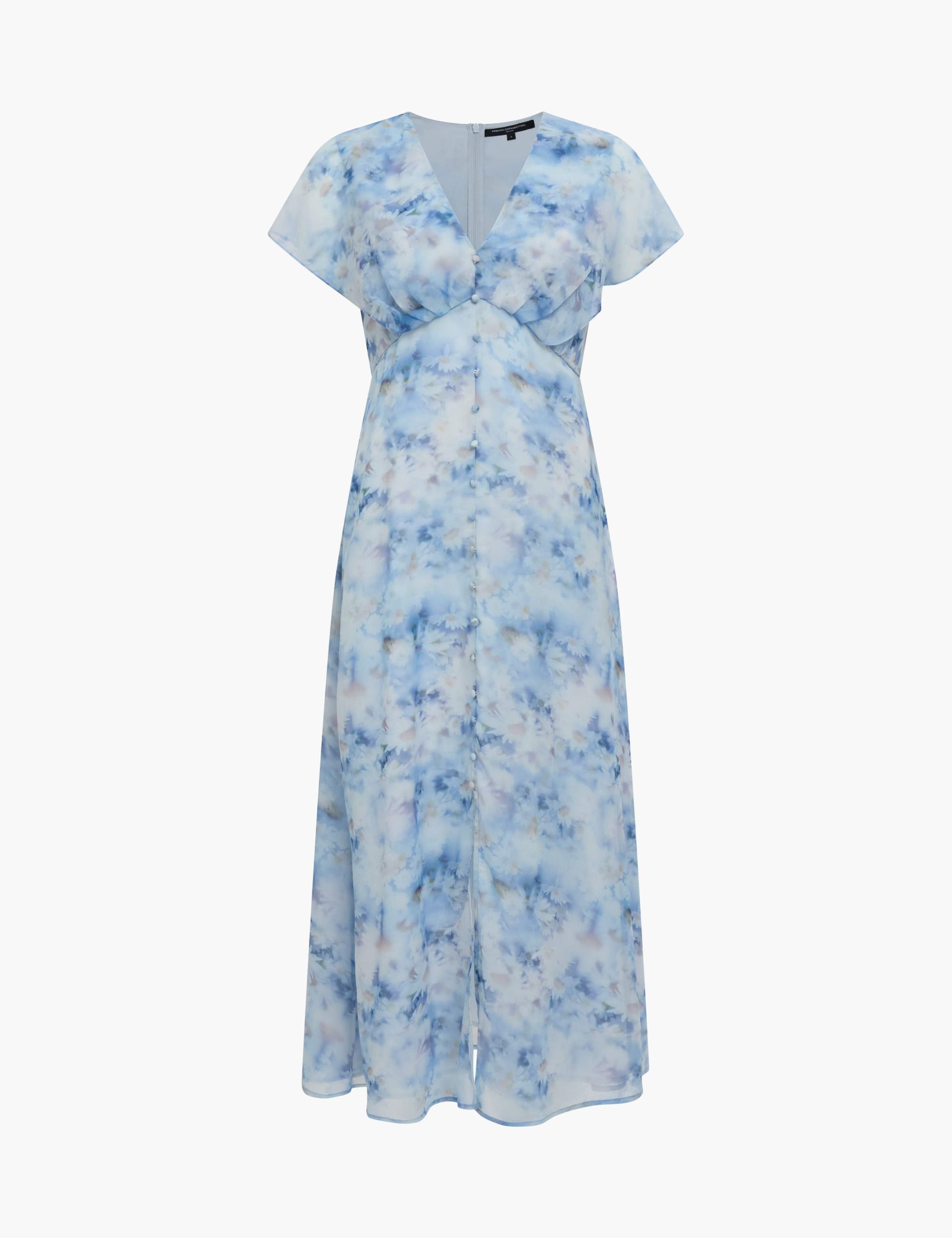 Floral V-Neck Midi Tea Dress 2 of 5