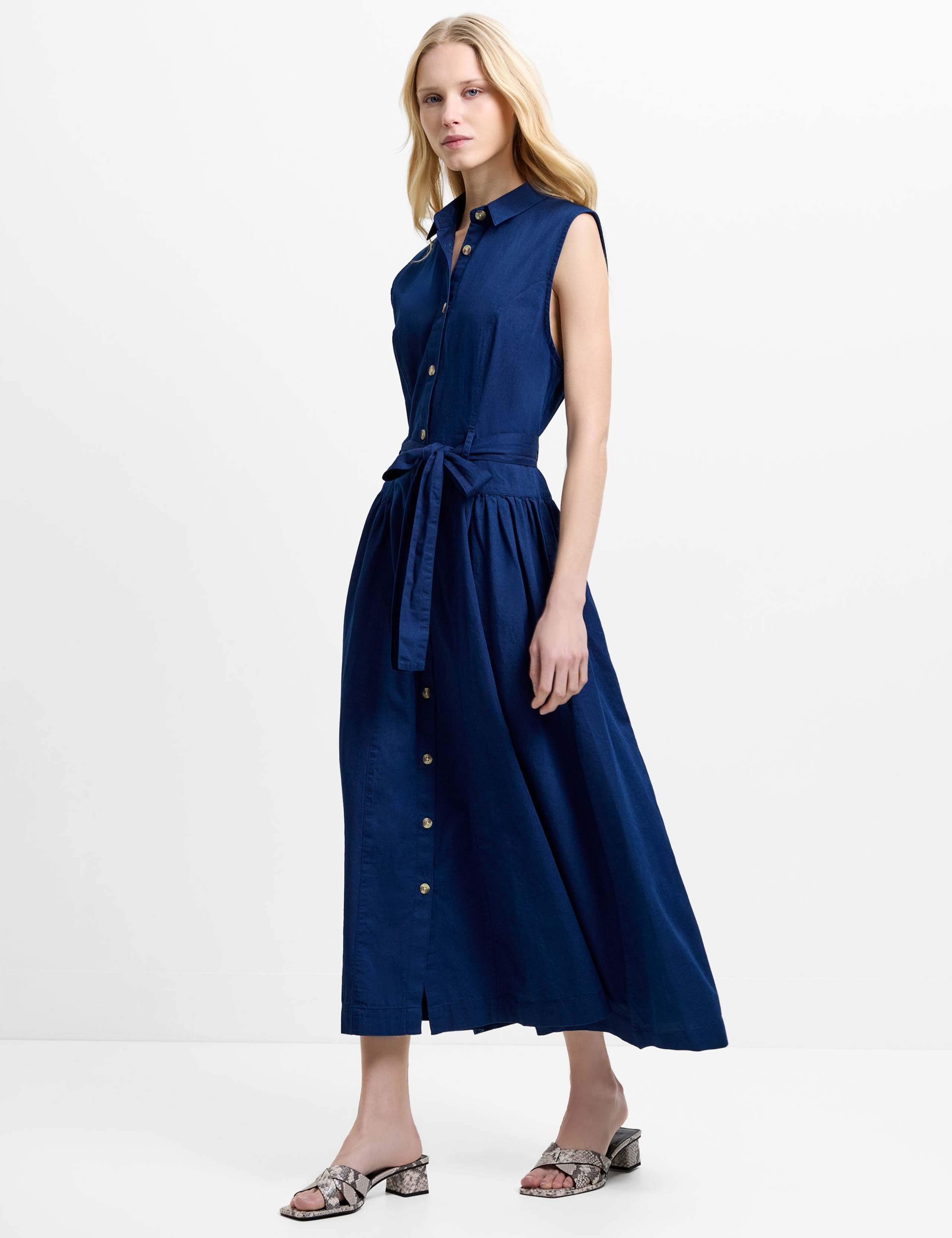 Pure Cotton Midi Shirt Dress 3 of 5