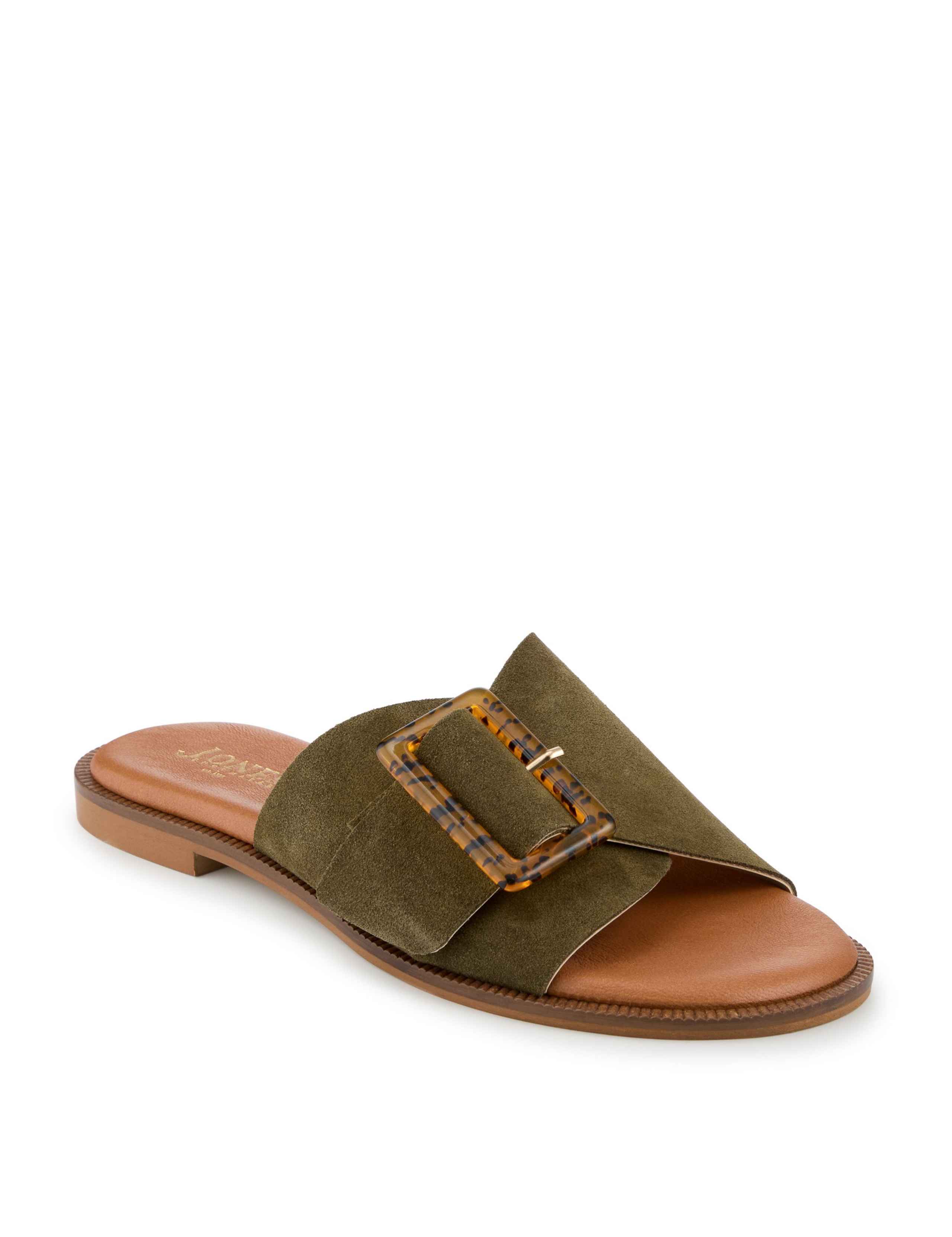 Suede Buckle Flat Mules 2 of 6