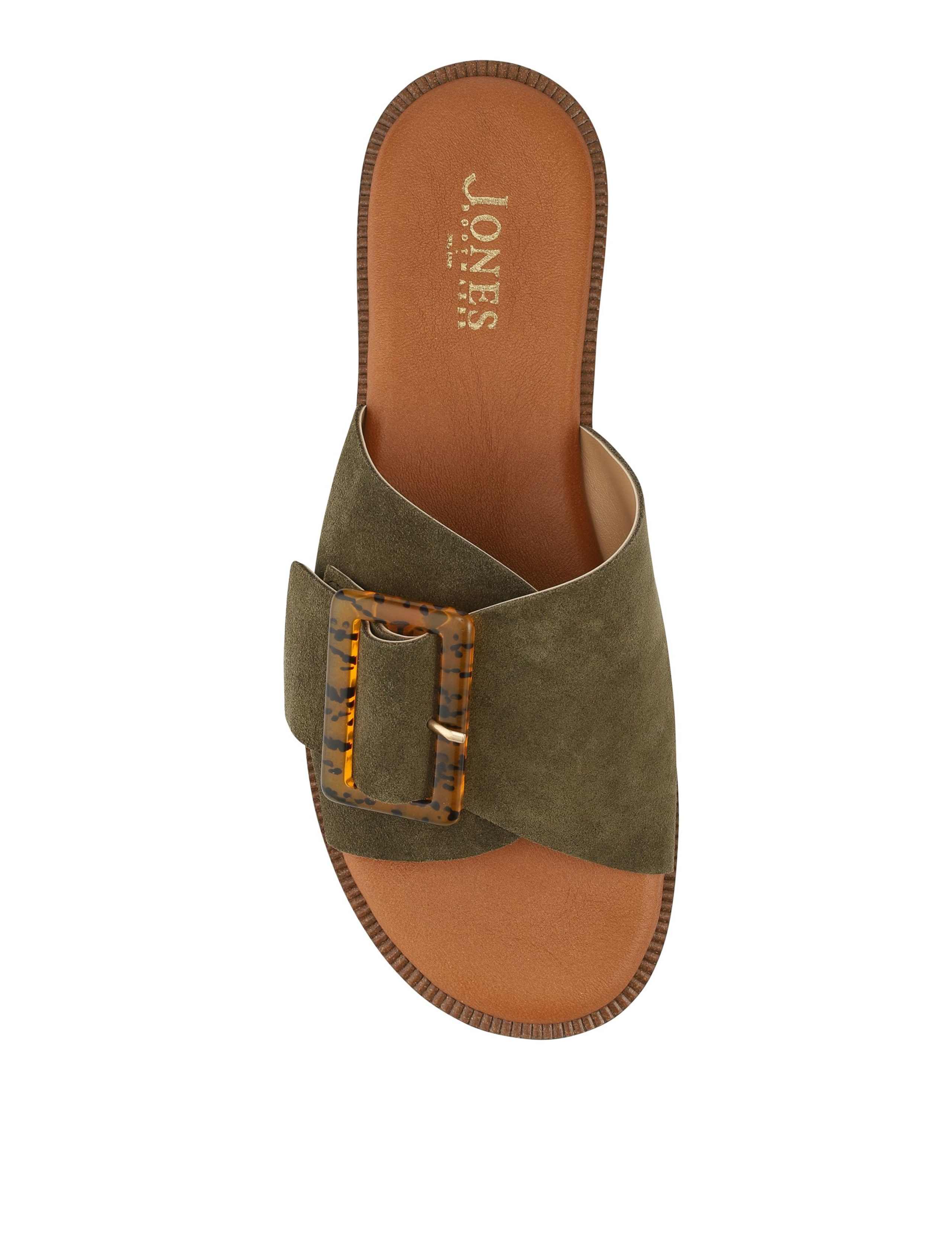 Suede Buckle Flat Mules 4 of 6