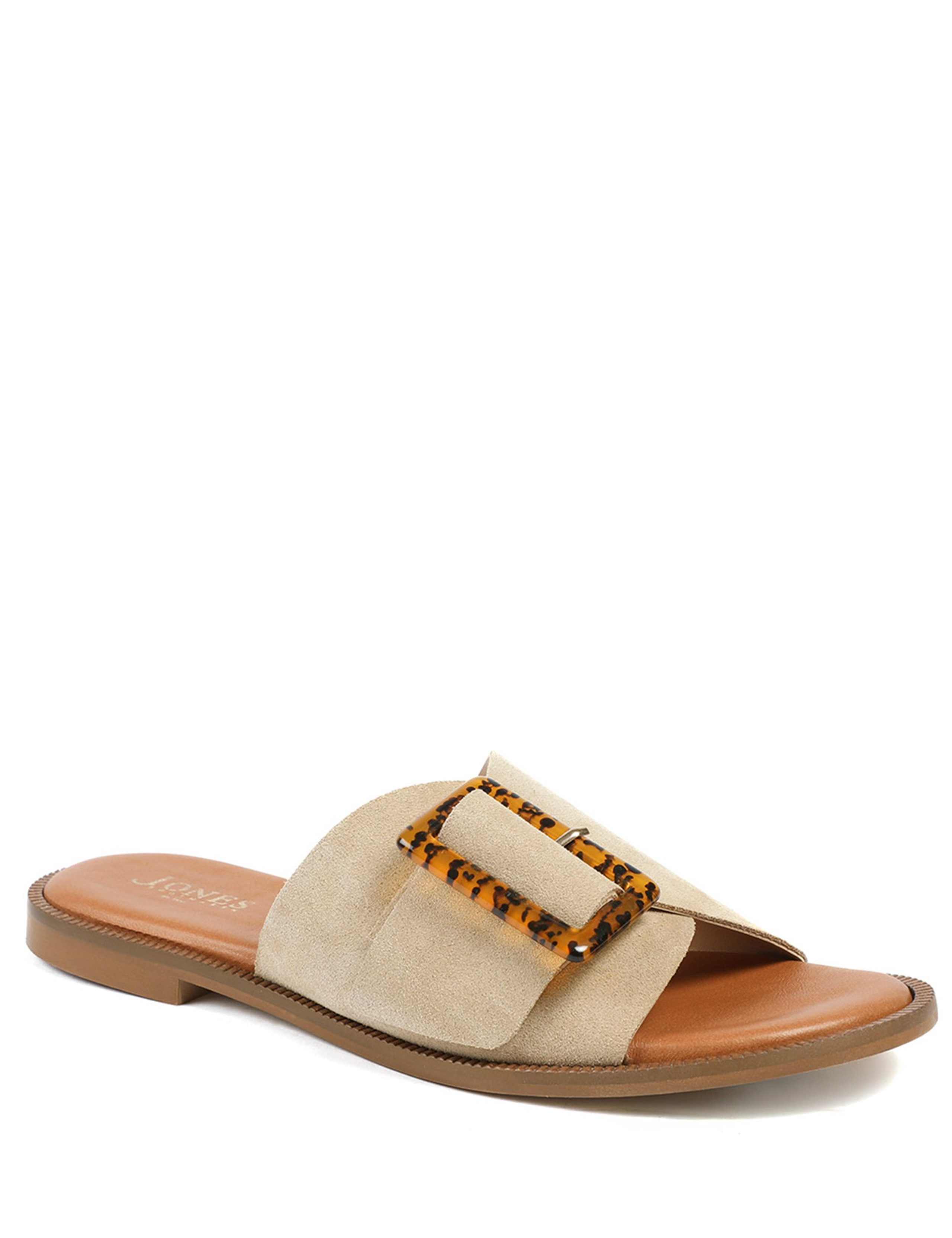 Suede Buckle Flat Mules 2 of 6