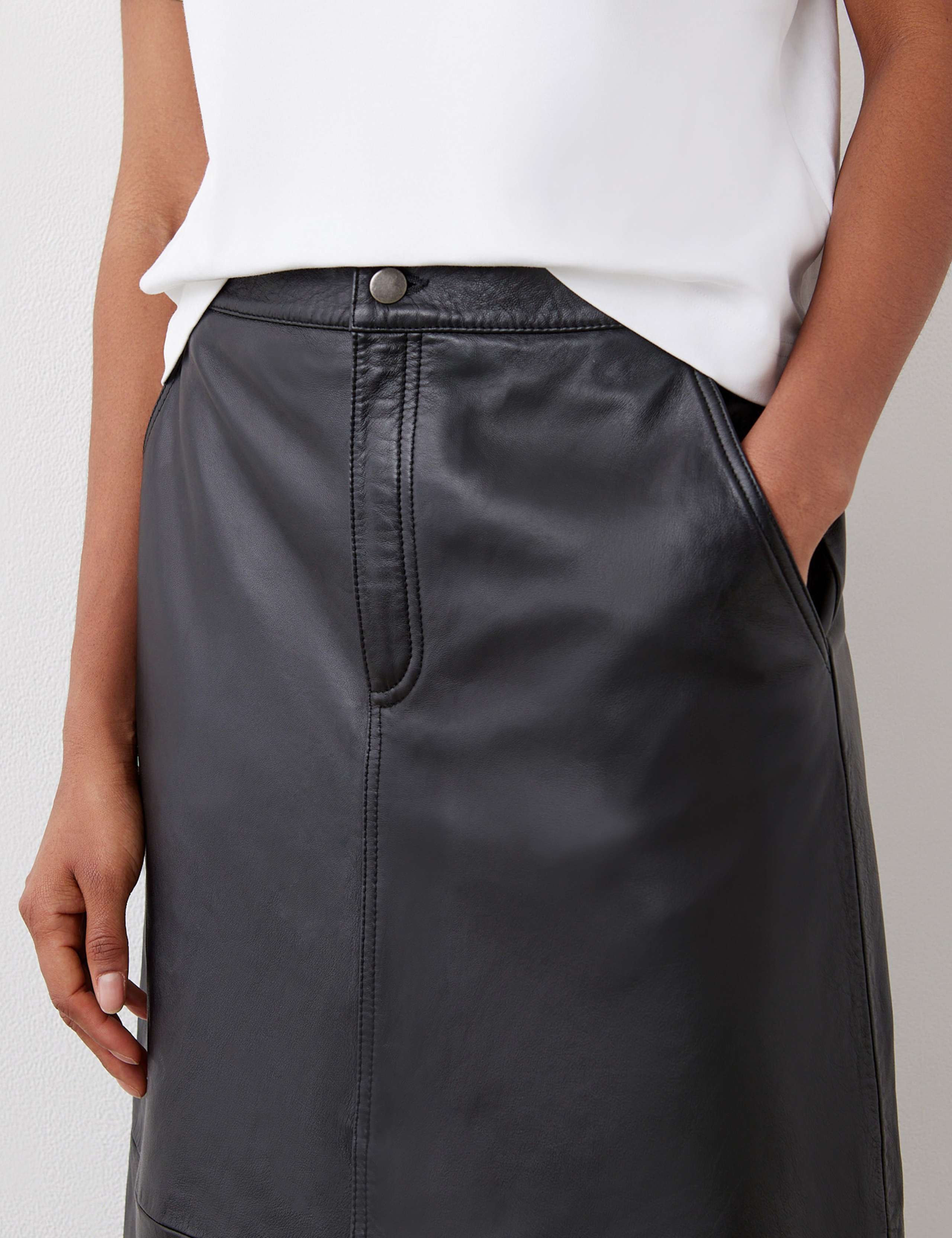 Leather Midi Pencil Skirt 5 of 5