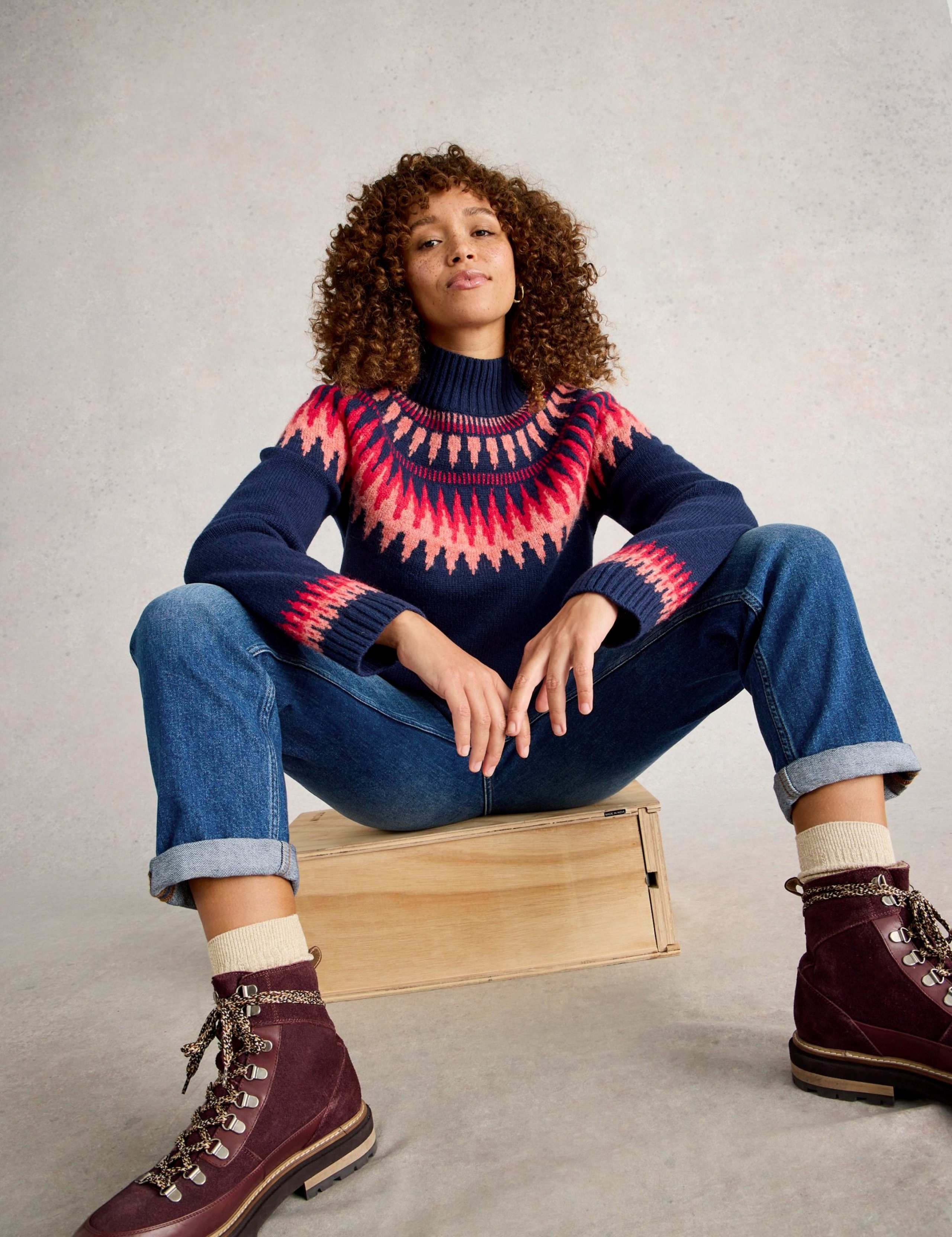 Wool Rich Fair Isle Funnel Neck Jumper 6 of 6