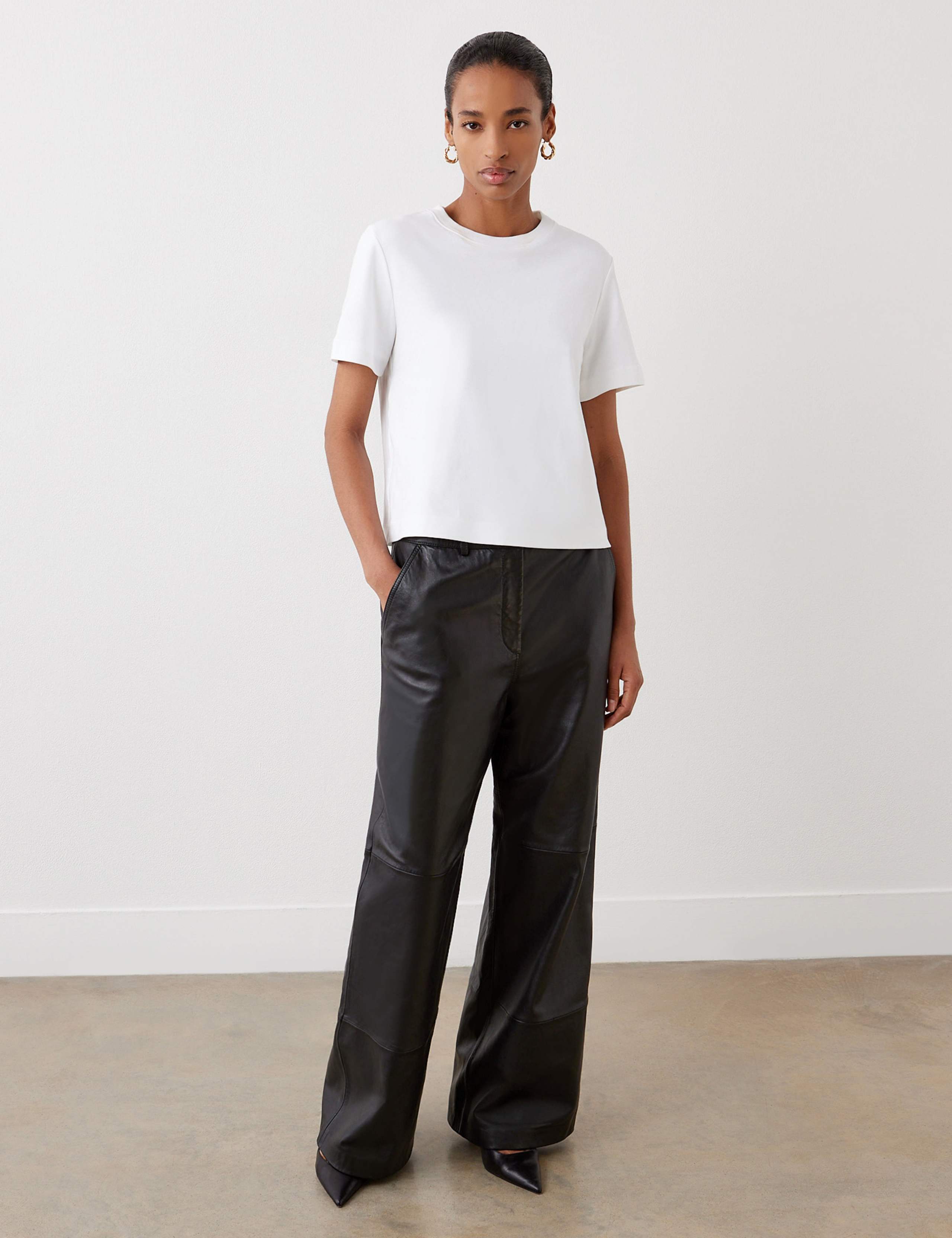 Leather Wide Leg Trousers 2 of 5