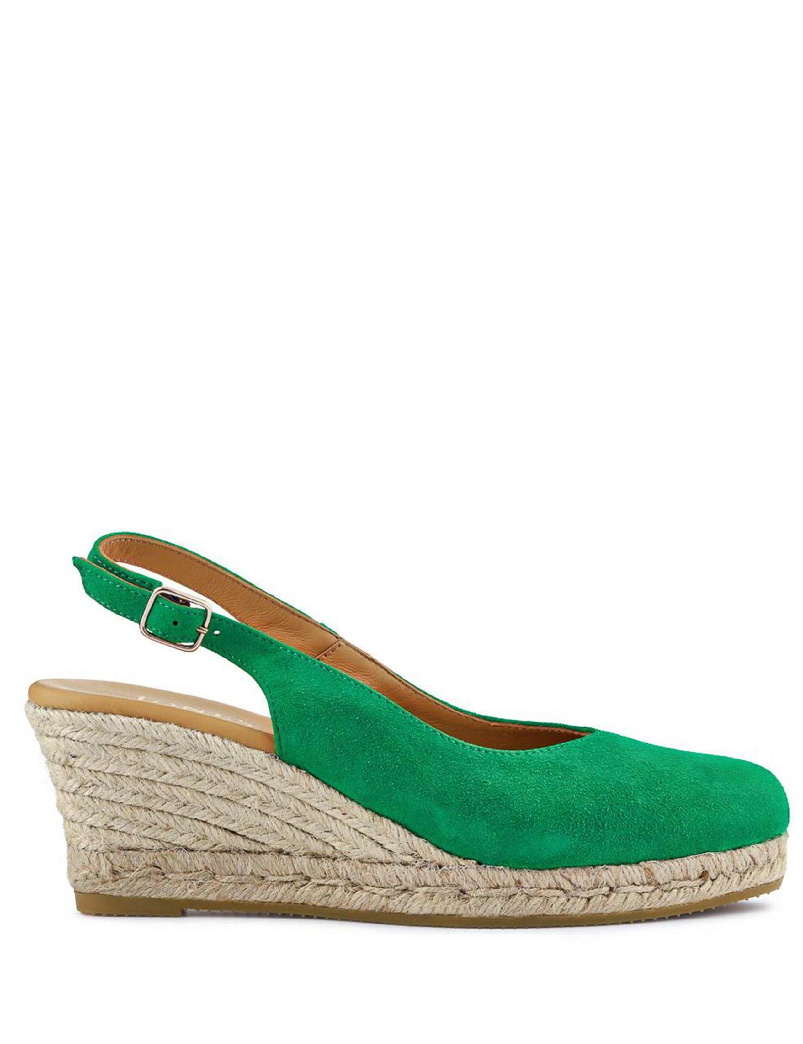 Wide Fit Suede Wedge Closed Toe Espadrilles 1 of 6